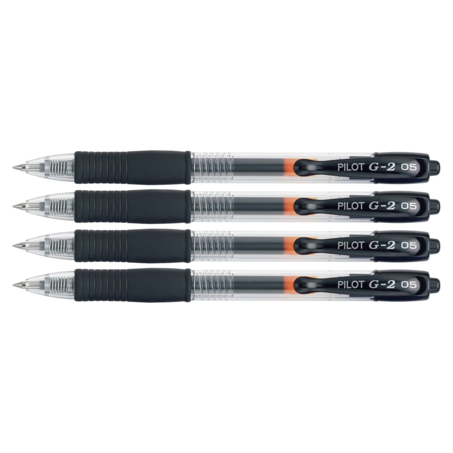 Pilot G2 Retractable Gel Pens, Extra Fine Point, 0.5 mm, Black Barrels, Black Ink, Pack Of 4 - Image 4