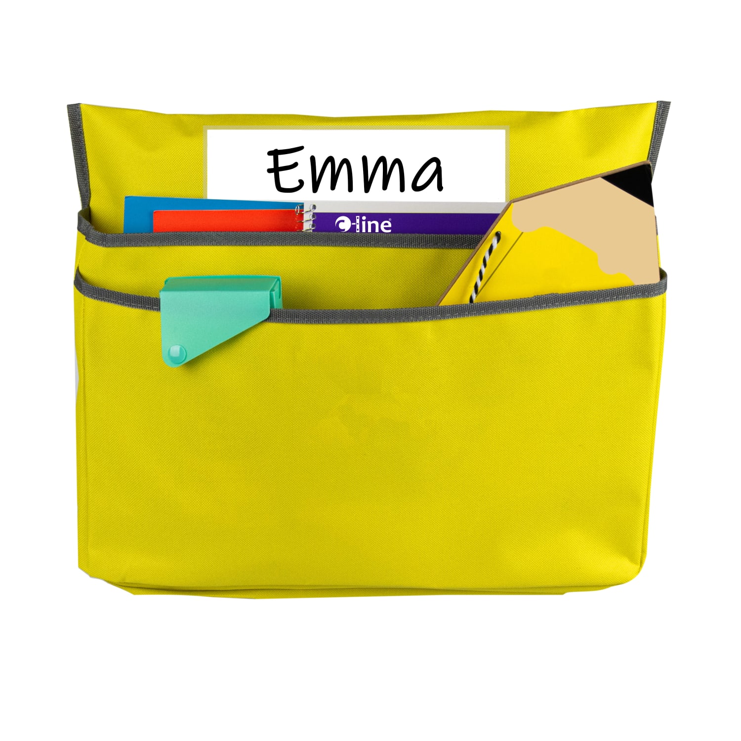 C-Line Canvas Chair Cubbie, 13inH x 13inW x 2inD, Yellow - Image 4