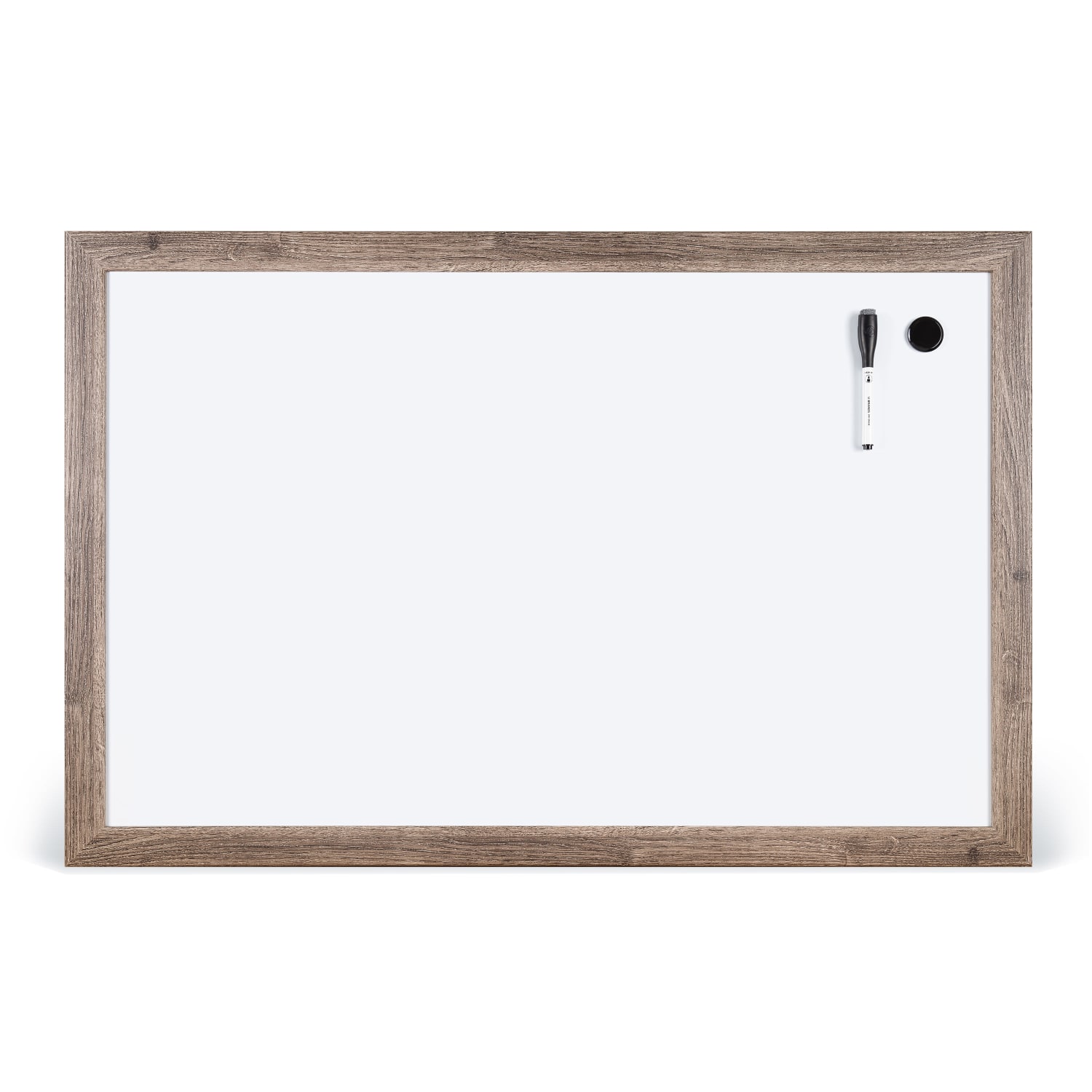 U Brands Decor Magnetic Dry-Erase Board, 36in X 24in, Rustic Wood Frame, Actual Size 35in X 23in (4890U00-01)