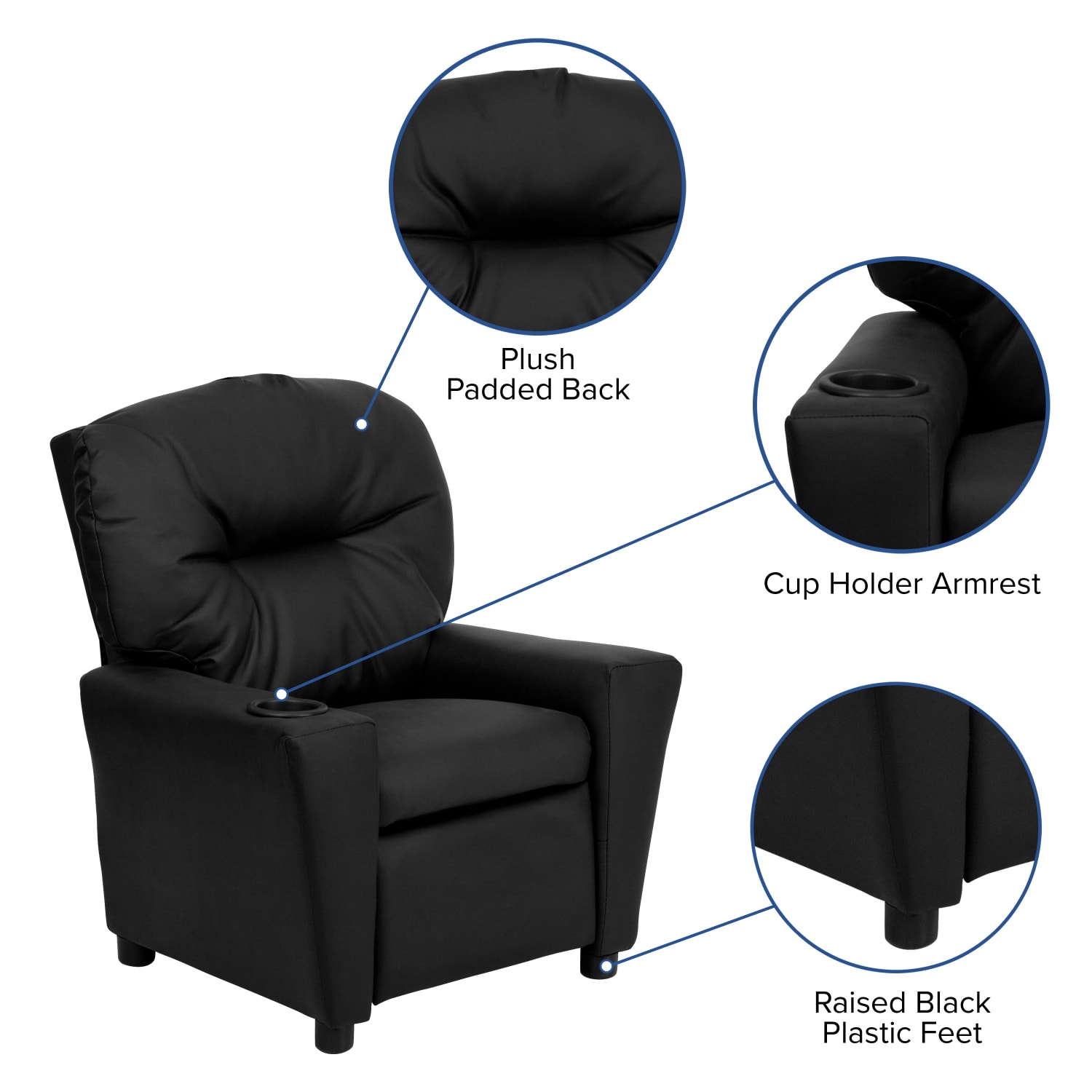 Flash Furniture LeatherSoft Faux Leather Kids Recliner With Cup Holder Black PopularChairscom Flash Furniture LeatherSoft Faux Leather Kids Recliner With Cup Holder Black PopularChairscom