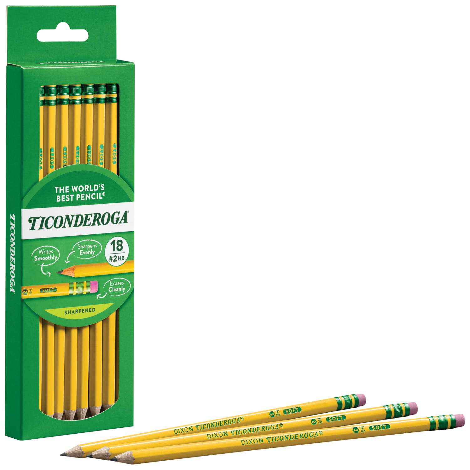 Ticonderoga Pencils, Presharpened, #2 Lead, Soft, Pack of 18 - Image 5