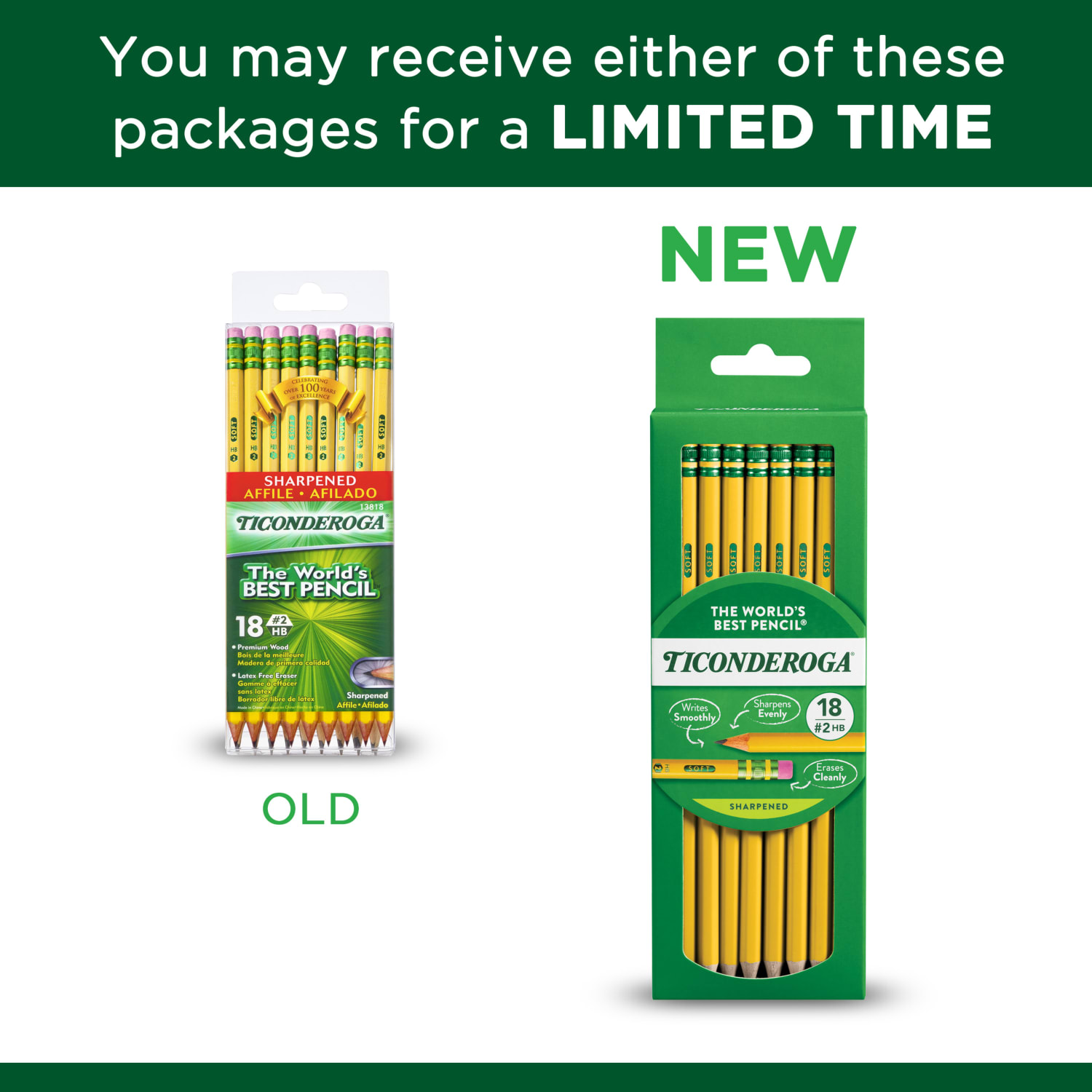 Ticonderoga Pencils, Presharpened, #2 Lead, Soft, Pack of 18 - Image 6