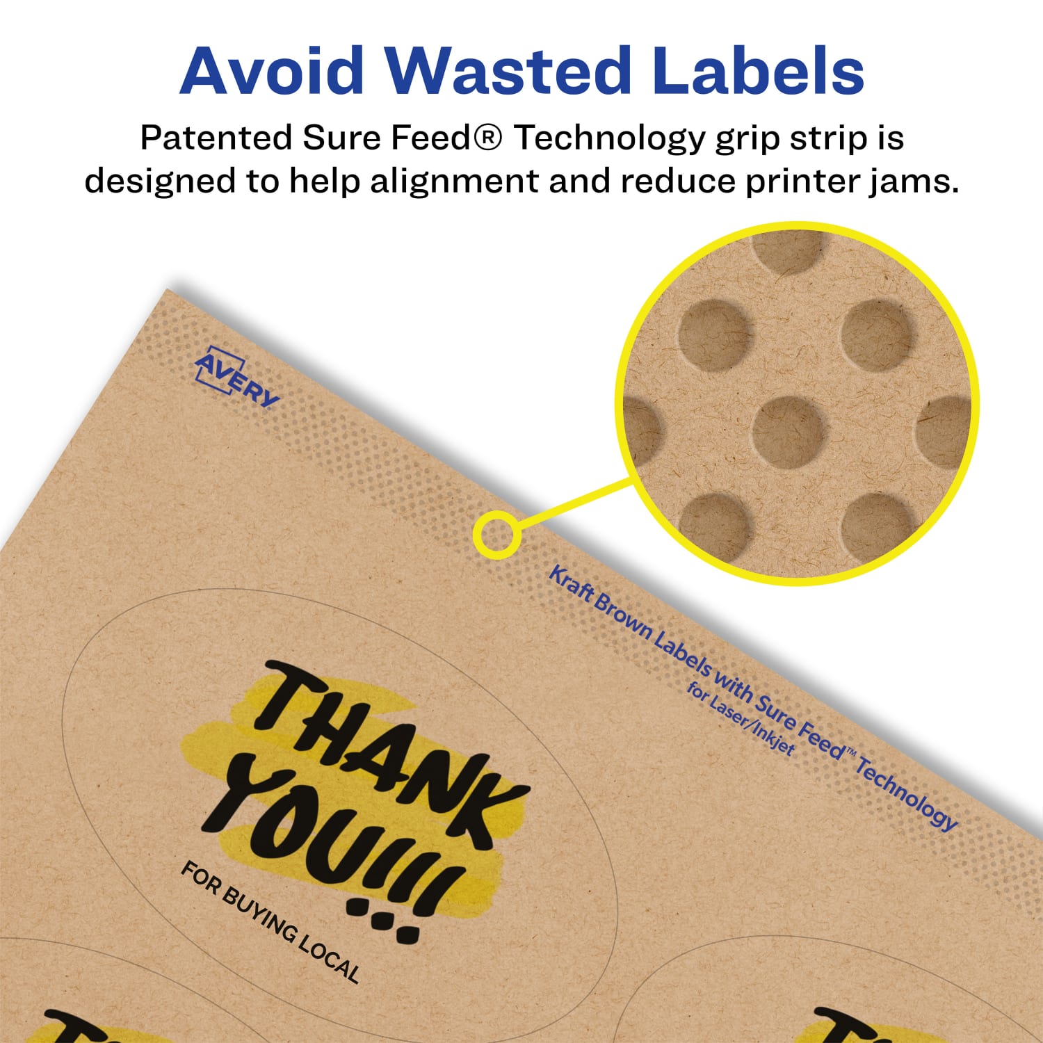 Avery Kraft Permanent Labels With Sure Feed, 94056-KMP15, Oval, 2in x 3-1/3in, Brown, Pack Of 120 - Image 5