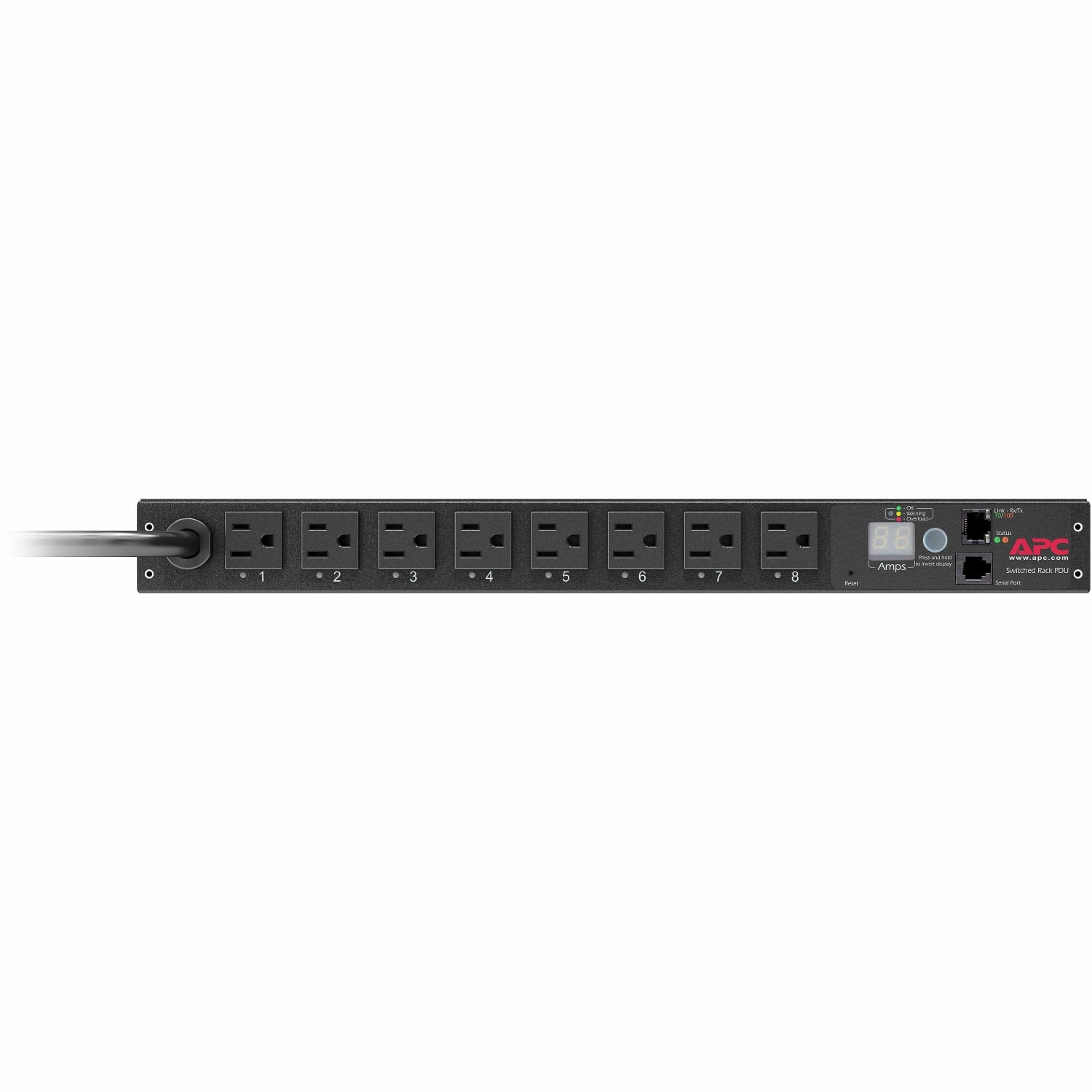 APC NetShelter Rack PDU, Switched, 1U, 1.4kW 120V 15A, (8)NEMA 5-15P outlets - Switched - NEMA 5-15P - AP7900B