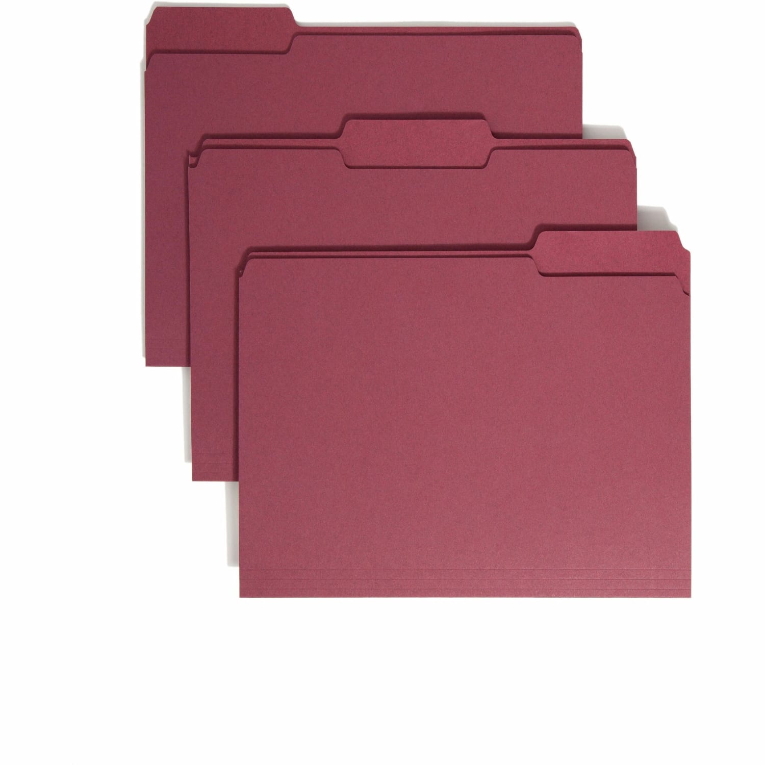 Smead 1/3-Cut Color Top-Tab File Folders, Letter Size, Maroon, Box Of 100 - Image 3