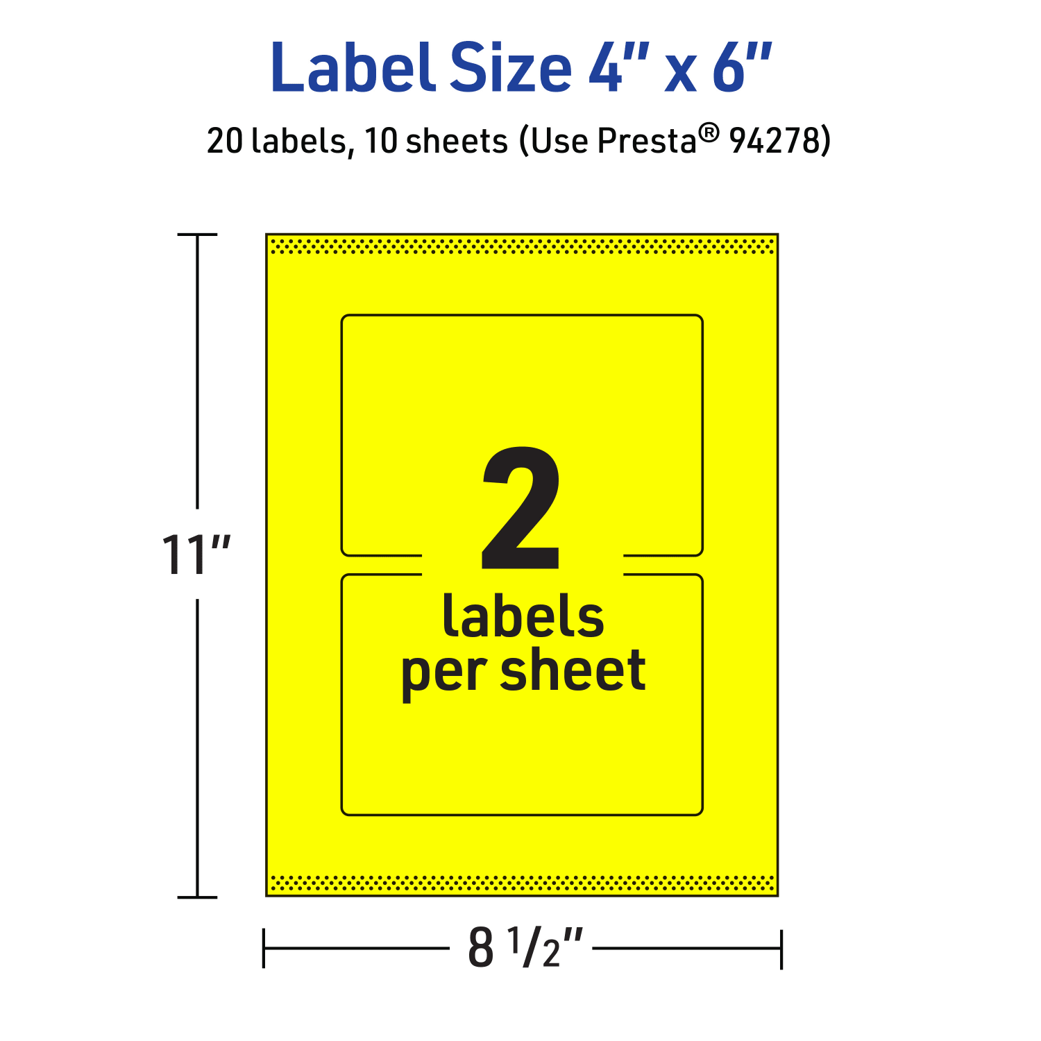 Avery Print-To-The-Edge Labels With Sure Feed Technology, 94278-NYP10, Rectangle, 4in x 6in, Matte Neon Yellow, Pack of 20 - Image 6