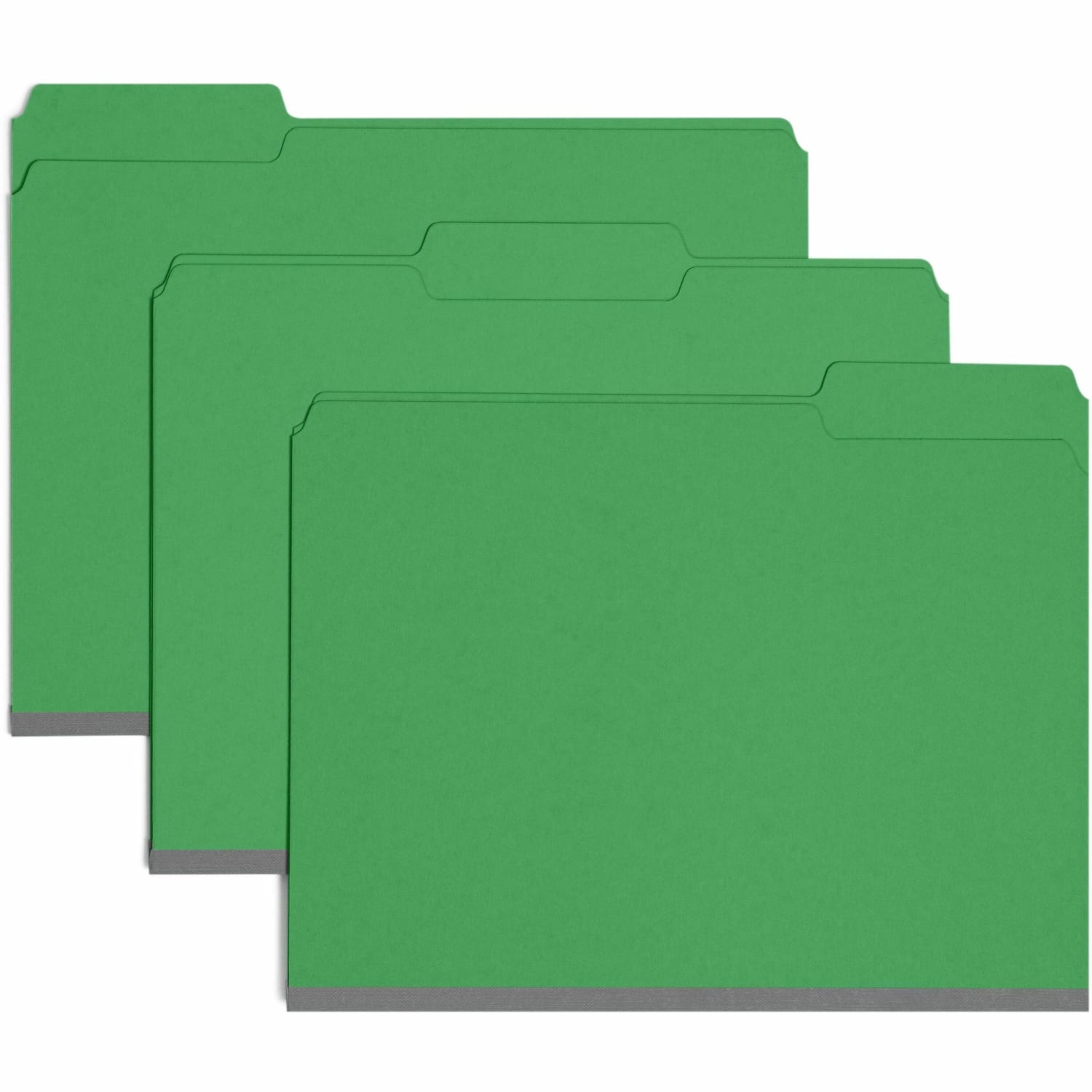 Smead 1/3-Cut Color Pressboard Tab Folders, Letter Size, 50% Recycled, Green, Box Of 25 - Image 3