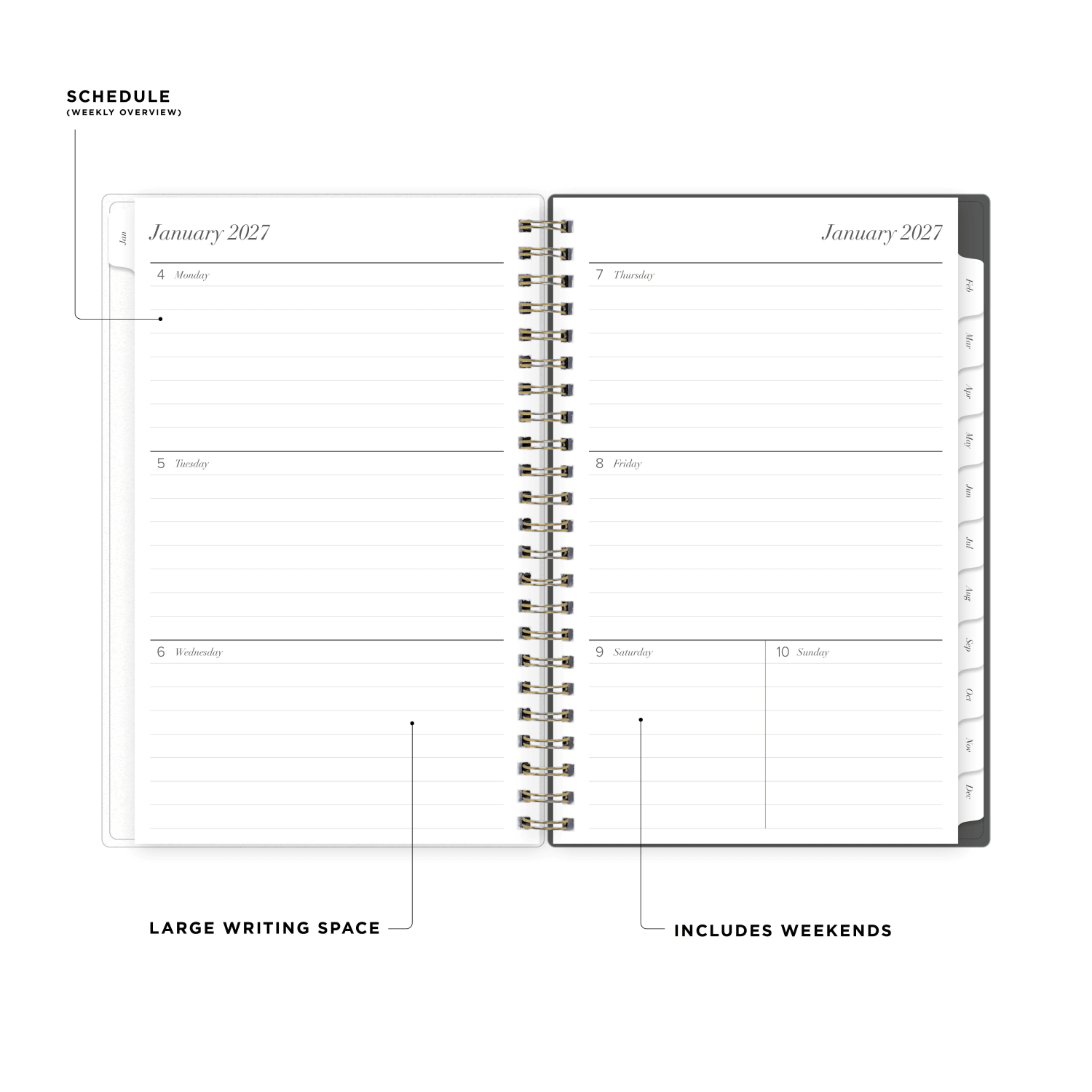 2027 Blue Sky Merrie Dark Weekly/Monthly (18-Month) Planning Calendar, 5x8, 0%, Frosted PP, Jan-Dec, RY27 - Image 3