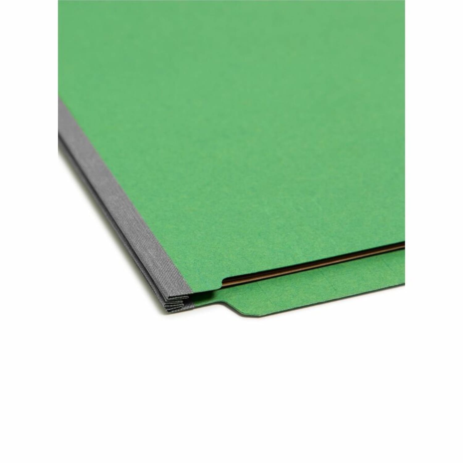 Smead End-Tab Classification Folders, 8 1/2in x 14in, 2 Divider, 2 Partition, 50% Recycled, Green, Pack Of 10 - Image 5