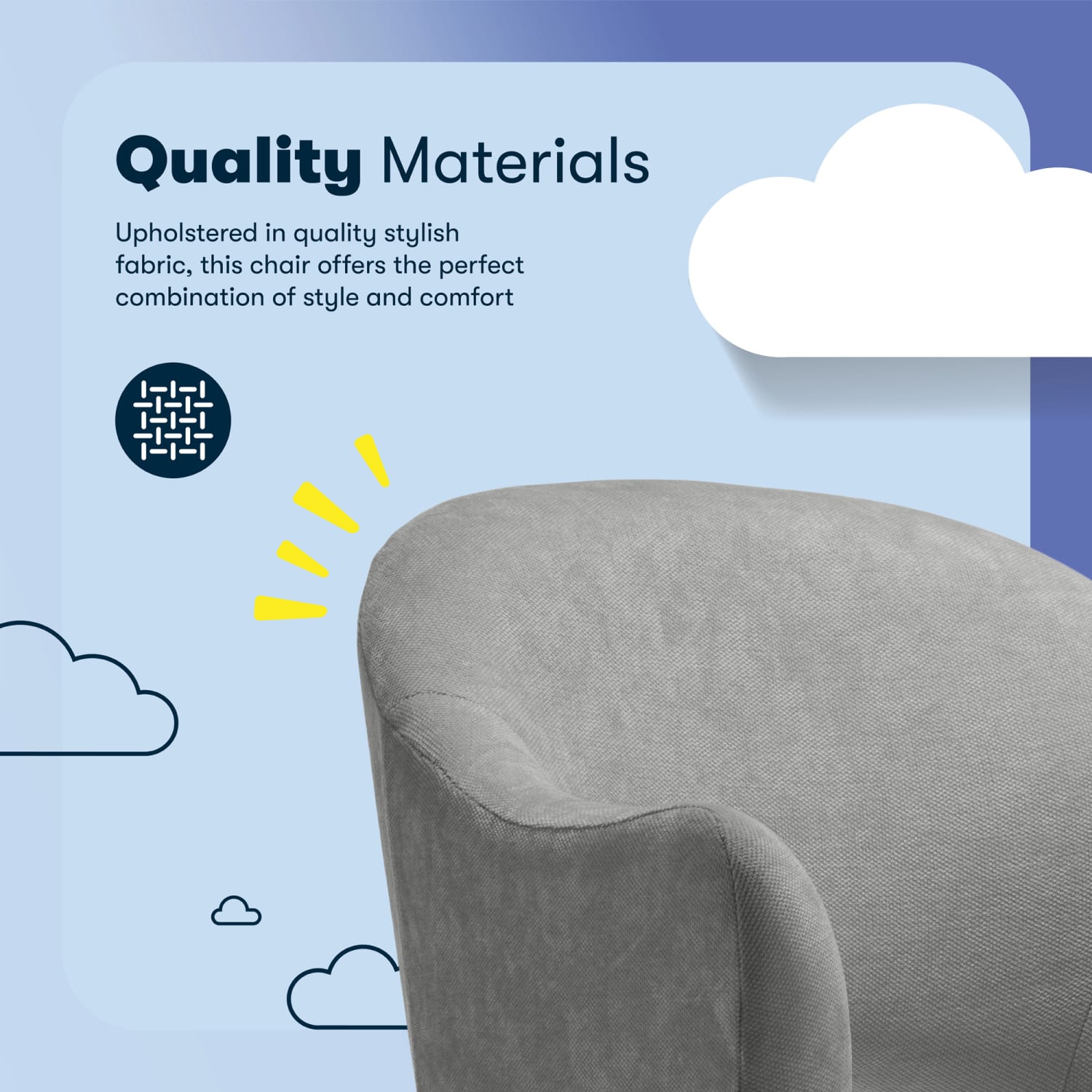 Serta Mia Ergonomic Fabric Mid-Back Home Office Chair, Gray - Image 6