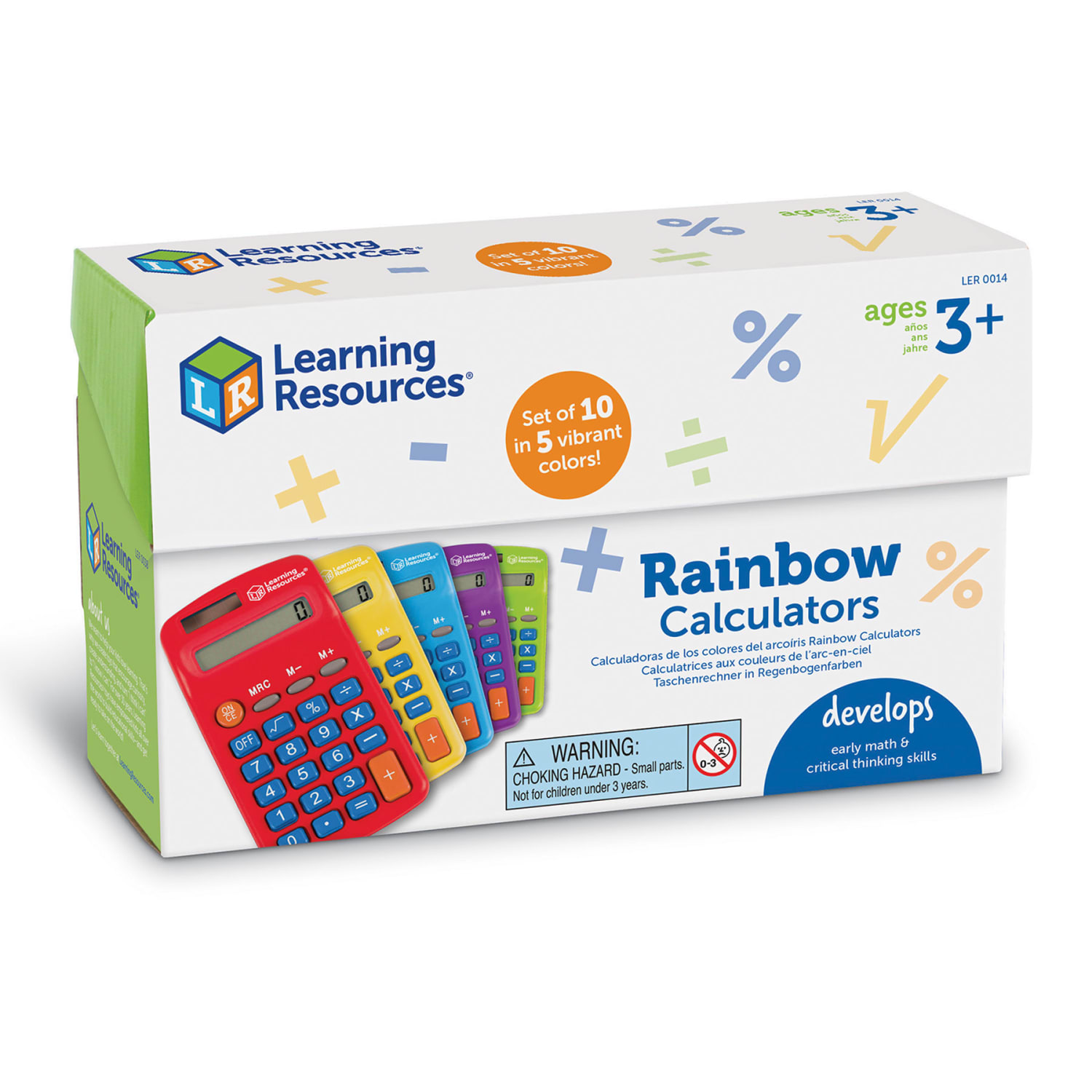 Learning Resources Rainbow LER0014 Display Calculators, Set Of 10 Calculators - Image 6