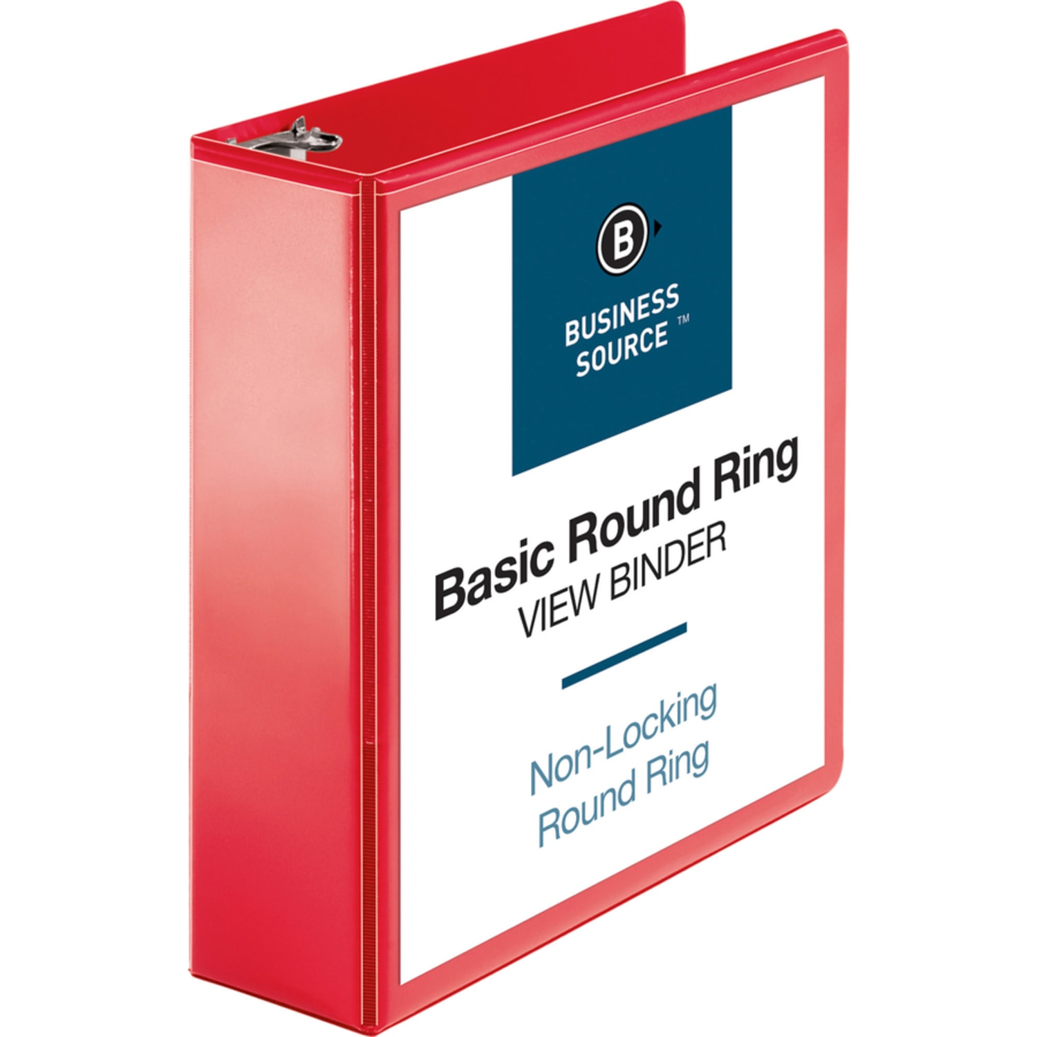 Business Source Round Ring Binder, 3in Ring, 8 1/2in x 11in, Red - Image 5