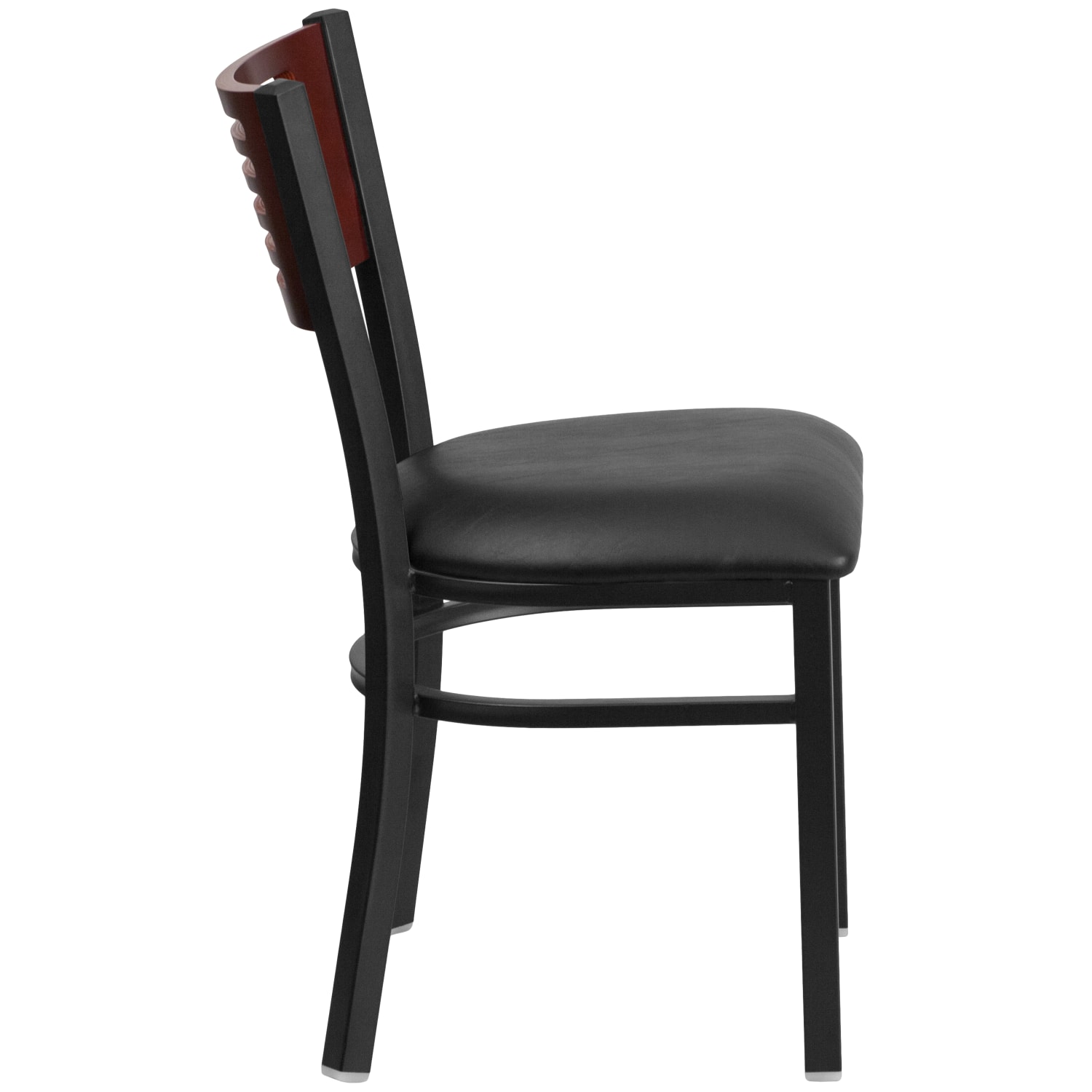Flash Furniture Decorative Slat Back Restaurant Chair, Mahogany/Black - Image 6