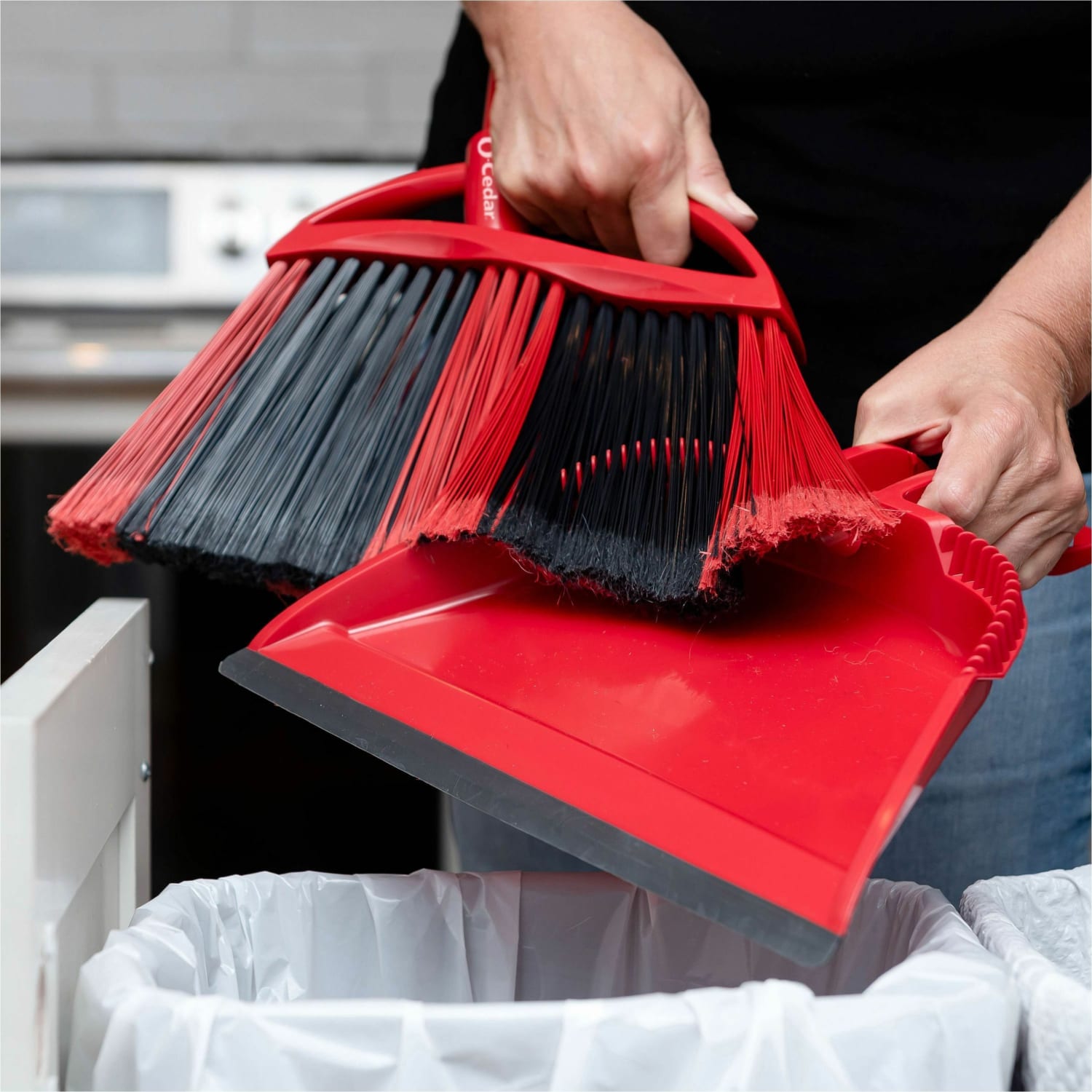 O-Cedar PowerCorner One Sweep Broom - Red, Black, Gray - 1 Each - Image 3