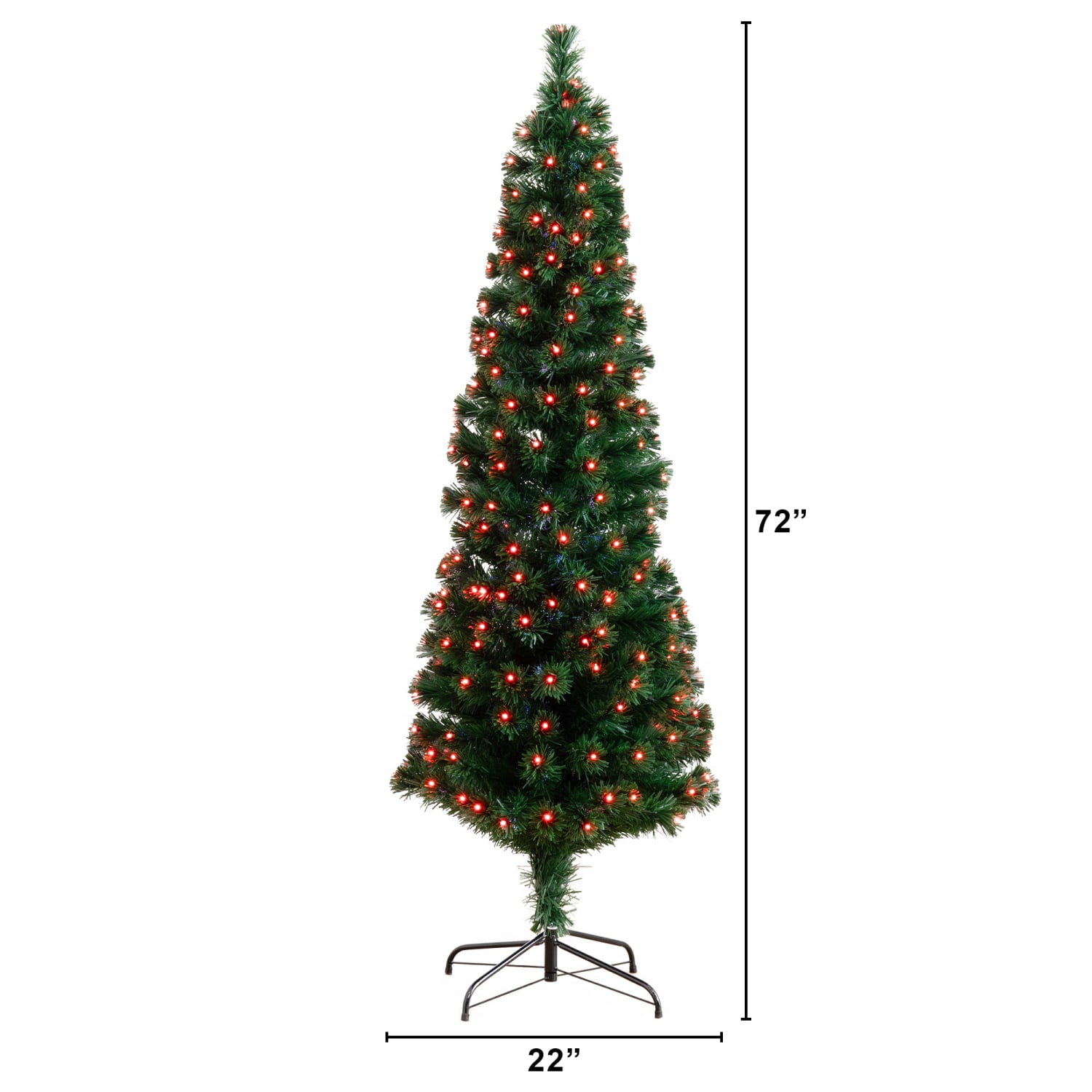 Nearly Natural Pine 72inH Artificial Fiber Optic Christmas Tree With LED Lights, 72inH x 22inW x 22inD, Green - Image 3