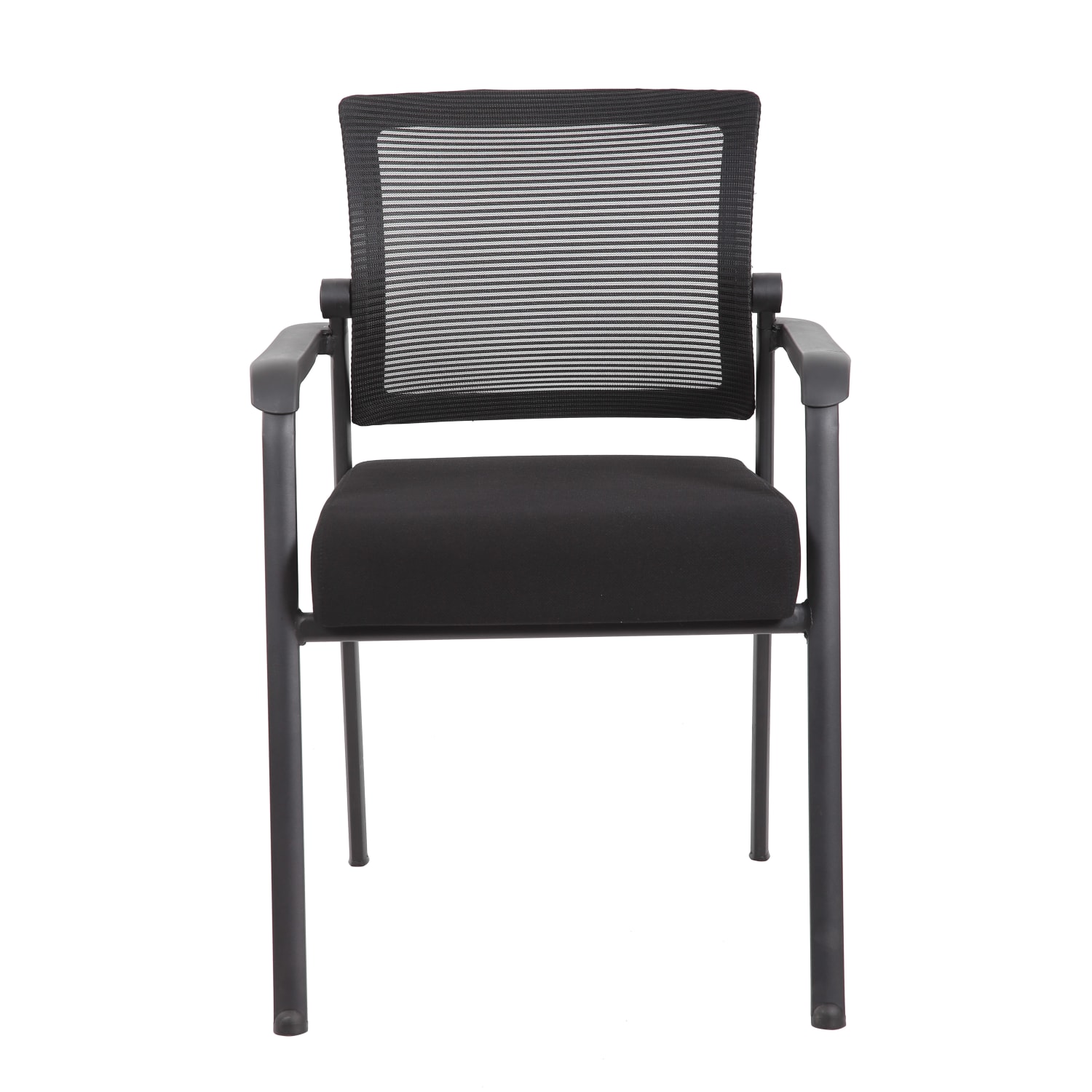 Boss Office Products 47in Round Table And Mesh Guest Chairs Set, Cherry/Black - Image 5