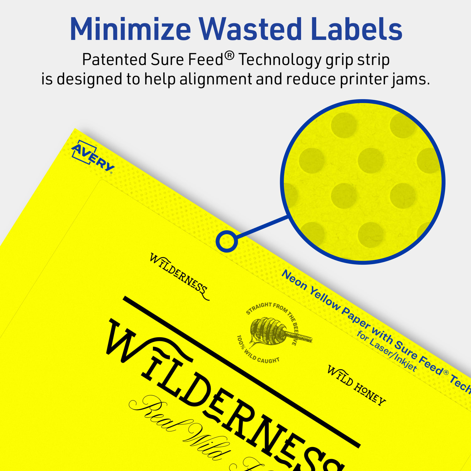 Avery Printable Labels With Sure Feed Technology, 94258-NYP20, Rectangle, 5in x 7in, Matte Neon Yellow, Pack of 40 - Image 5