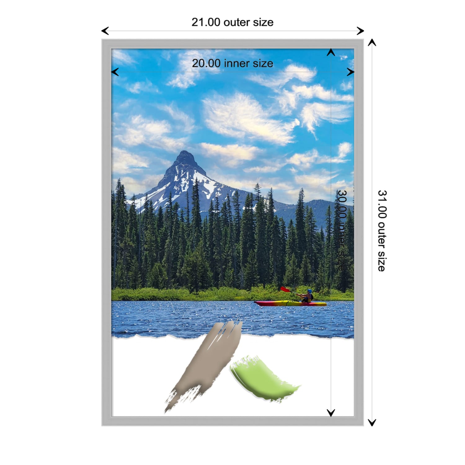 Amanti Art Picture Frame, Opening Size 20in x 30in, 21in x 31in, Hera Chrome - Image 5