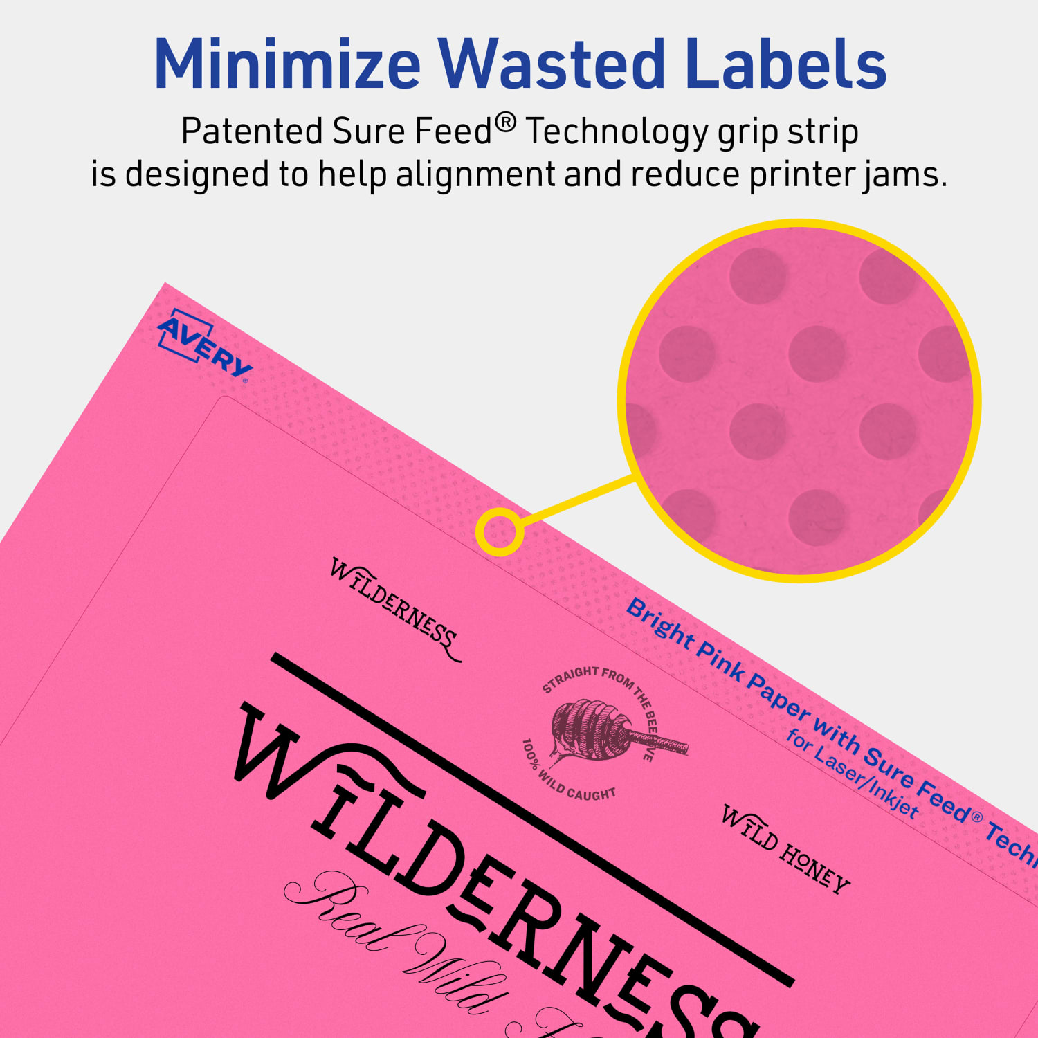 Avery Printable Labels With Sure Feed Technology, 94258-BPP40, Rectangle, 5in x 7in, Matte Bright Pink, Pack of 80 - Image 5