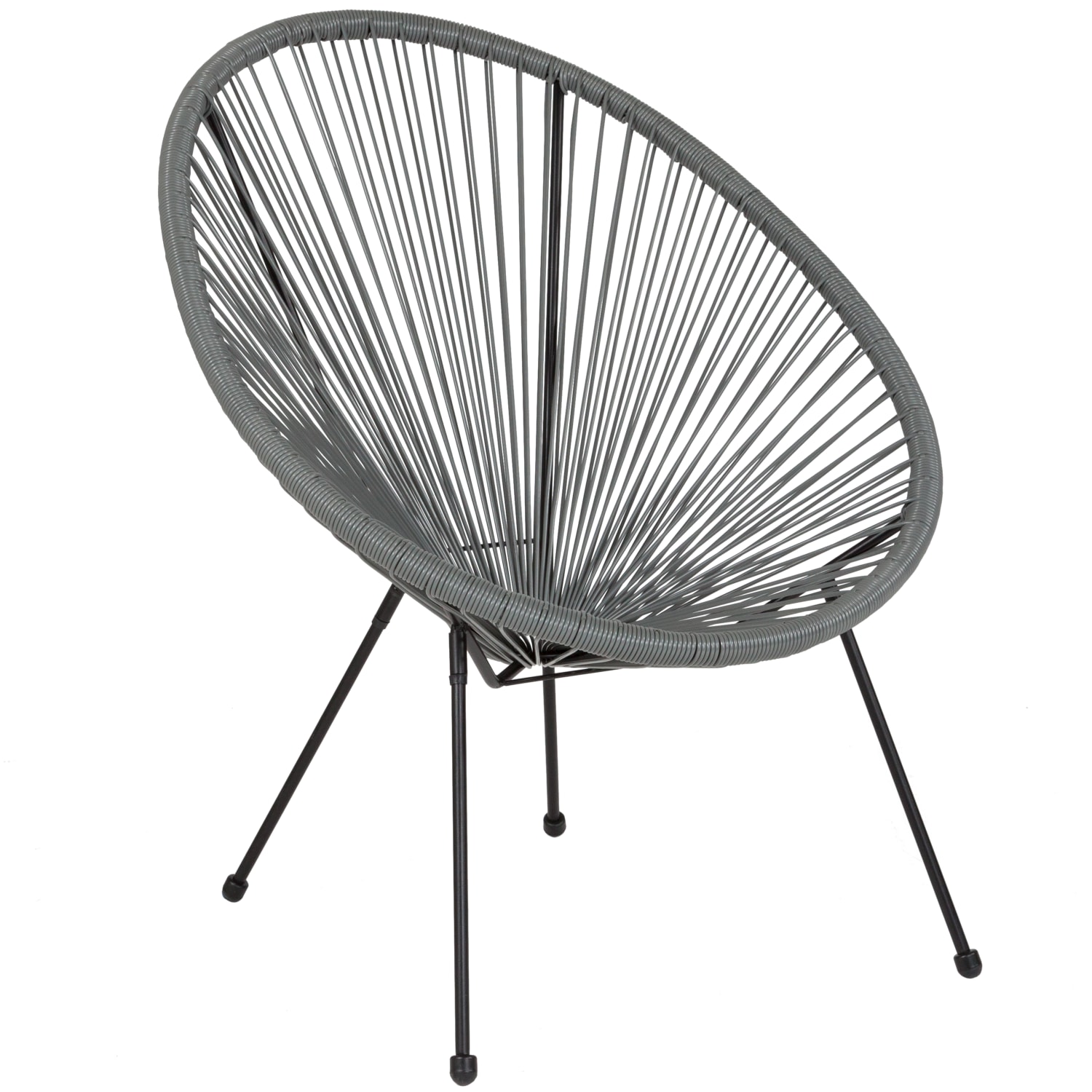 Flash Furniture Valencia Oval Comfort Series Take Ten Papasan Lounge Chair, Gray/Black - Image 3