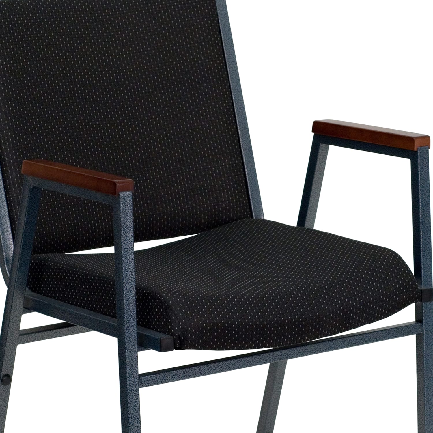 Flash Furniture HERCULES Series Stack Accent Chair With Arms Black Patterned FabricSilvervein Frame PopularChairscom