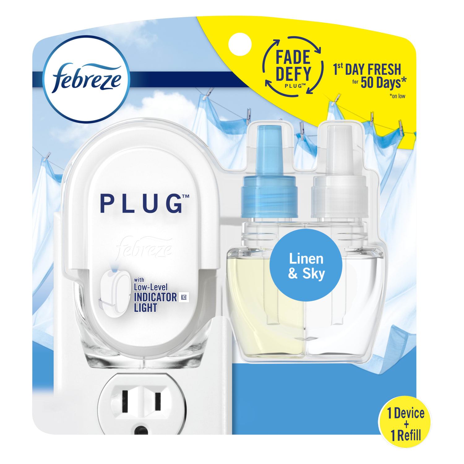 Febreze Plug-In Air Freshener, Starter Kit, Linen & Sky - Image 4