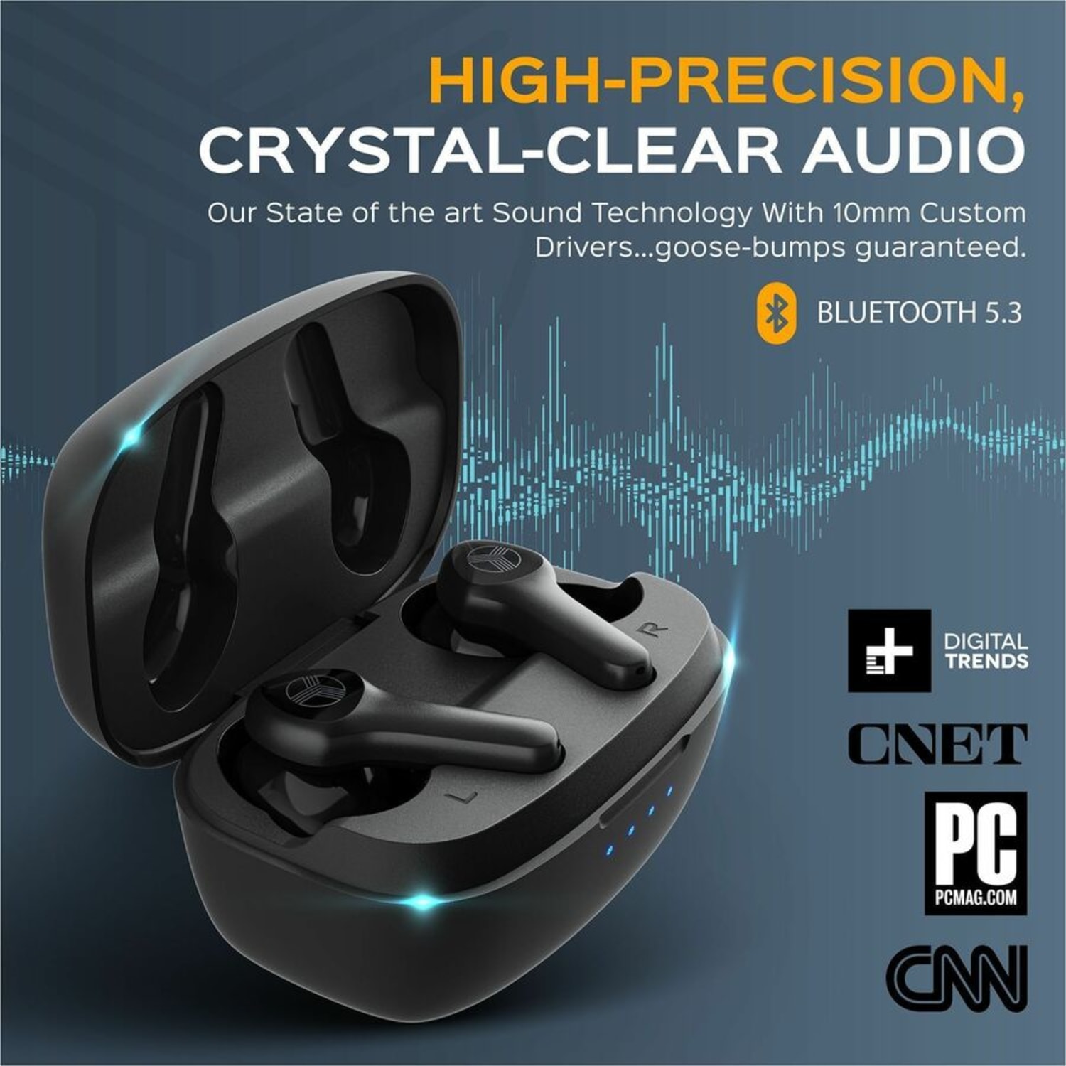 Treblab X9 Pro - Hybrid Active Noise Cancelling Earbuds - Siri, Google Assistant - Stereo - True Wireless - X9PRO - Image 4