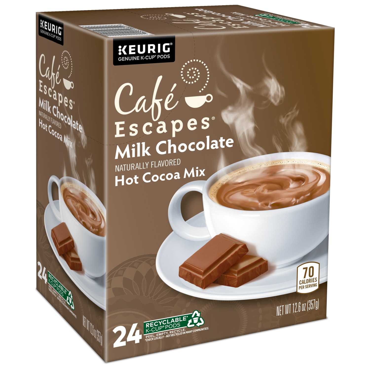 Cafe Escapes Milk Chocolate Hot Cocoa Keurig Single-Serve K-Cup Pods, 24 Pods Per Pack, Case Of 4 Packs - Image 5