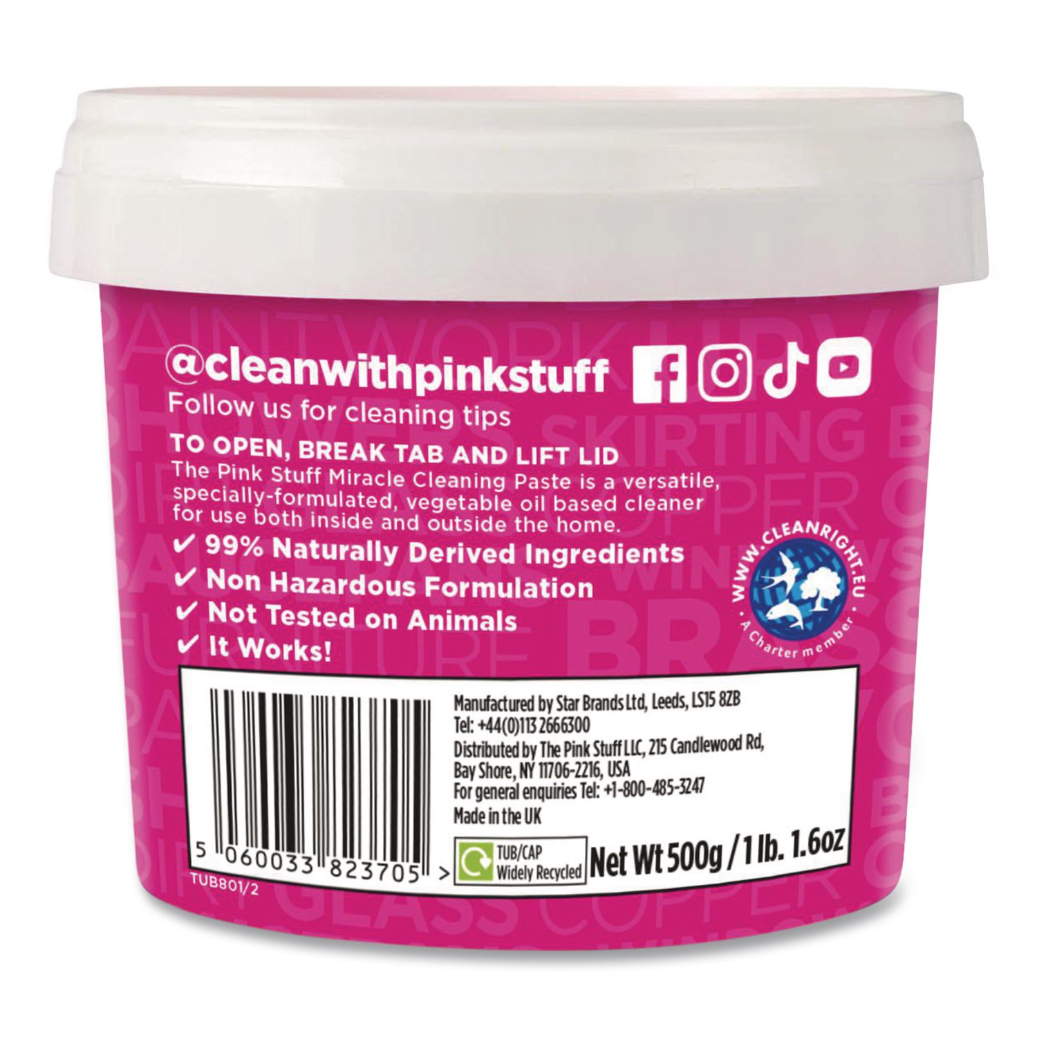 The Pink Stuff Miracle Cleaning Paste, Fruity Scent, 17.6 oz Jar, 6/Carton - Image 4