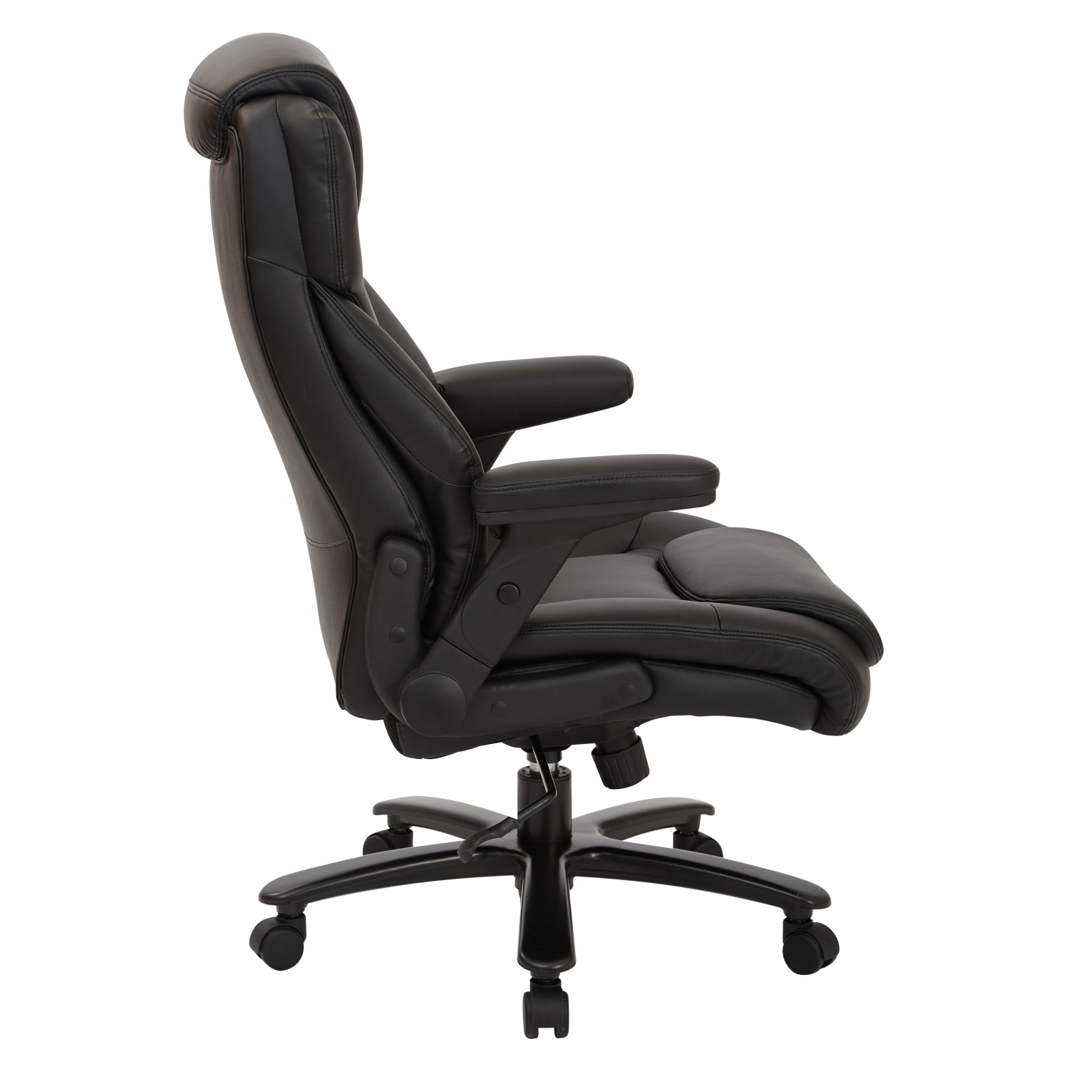 Office Star Pro Line II Big  Tall Bonded Leather High Back Chair With Arms Black PopularChairscom