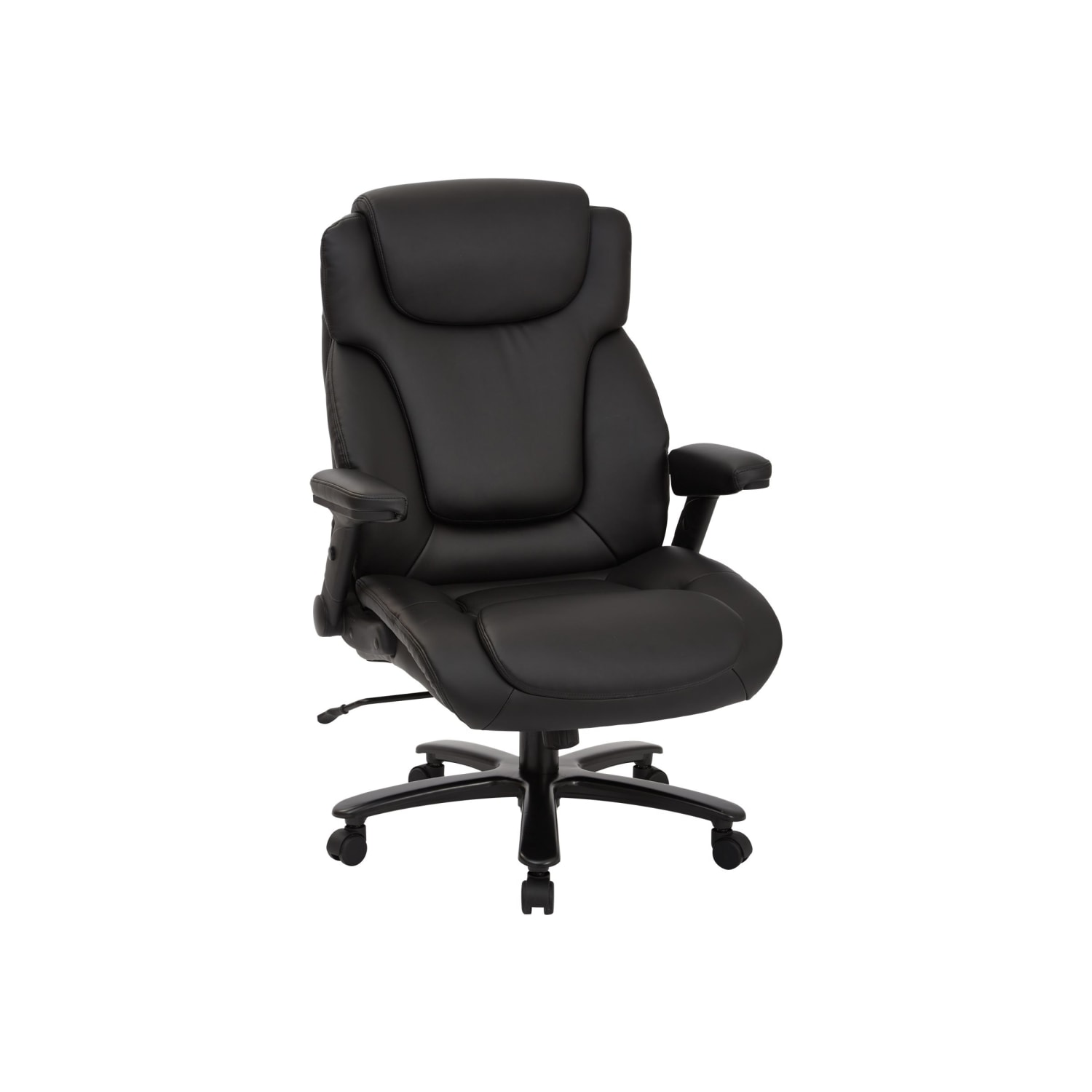 Office Star Pro Line II Big  Tall Bonded Leather High Back Chair With Arms Black PopularChairscom