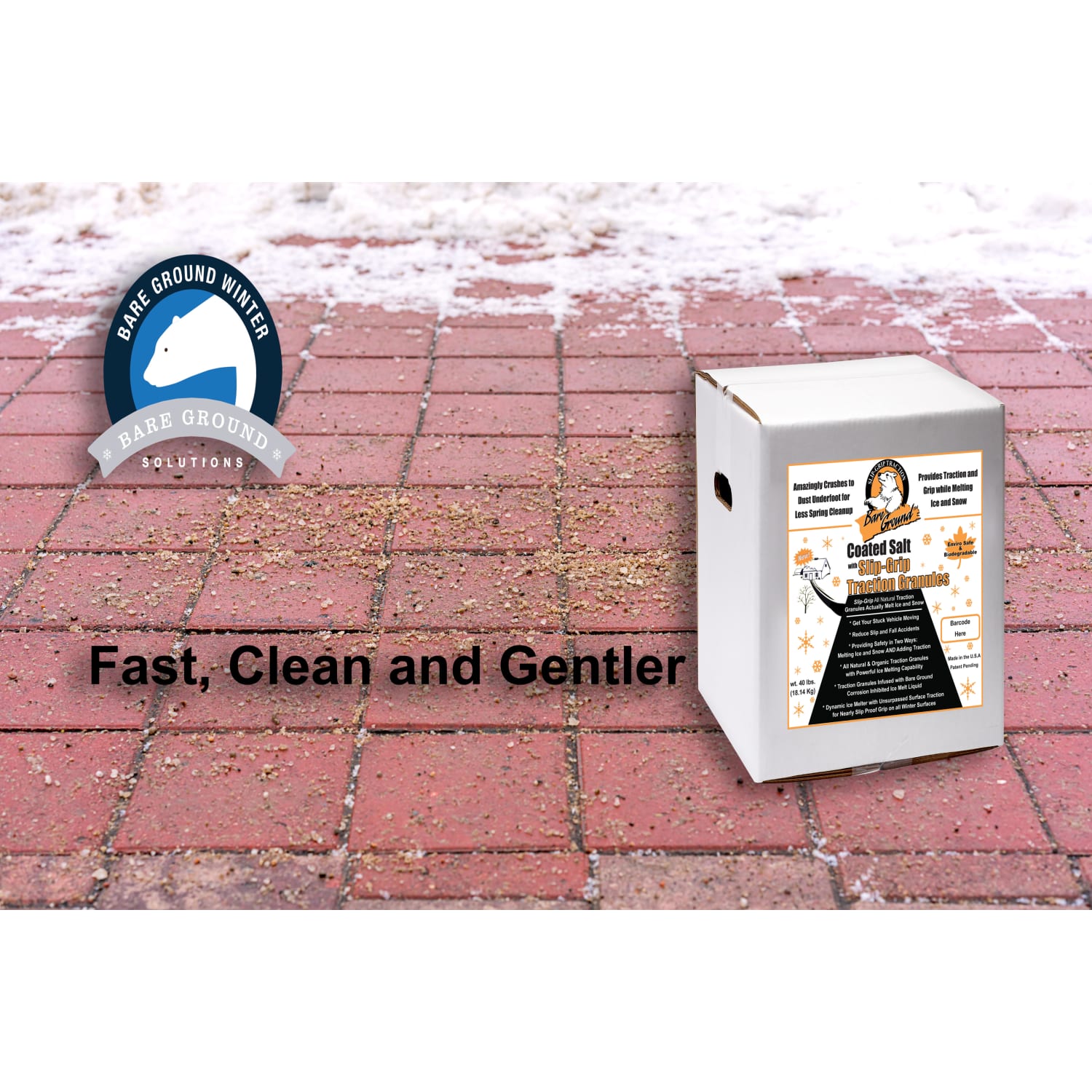 Bare Ground Granular Ice Melt, Premium Blend, With Infused Traction Granules, 40 lb Box - Image 3