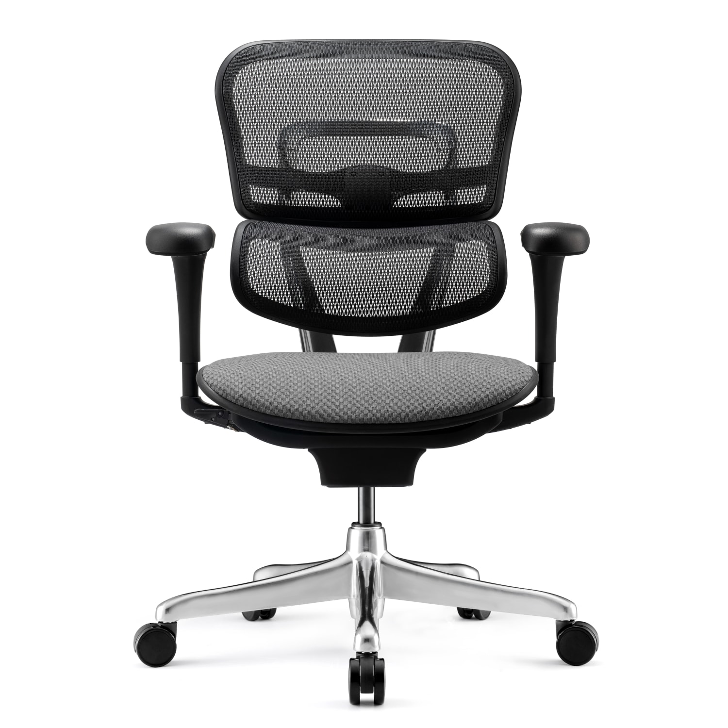 WorkPro 12000 V2 Series Ergonomic Mesh/Fabric High-Back Office Chair, Gray/Black, BIFMA Compliant