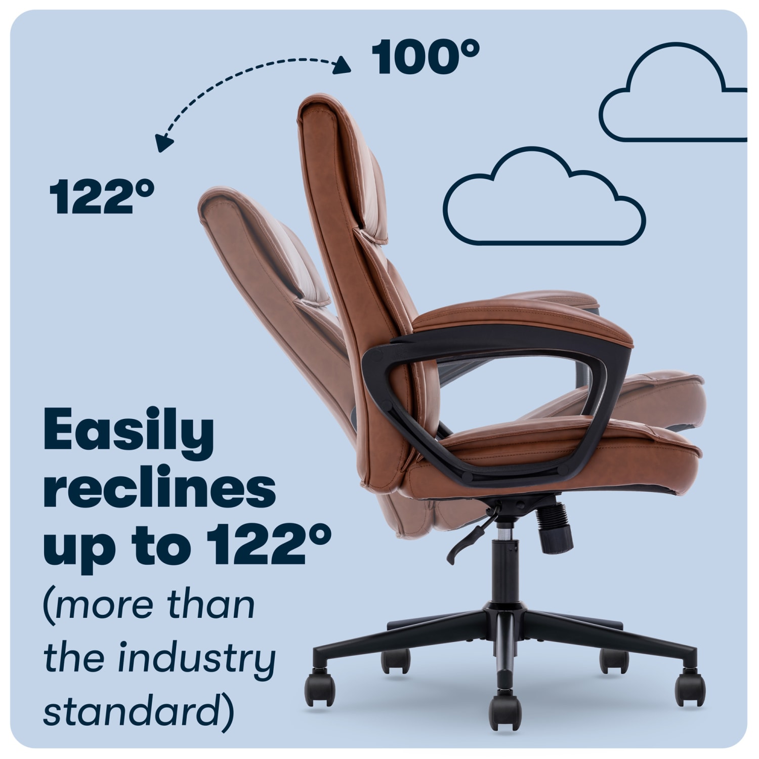 Serta Hannah I Chair executive armrests ringshaped tilt swivel bonded leather cognac PopularChairscom Serta Hannah I Chair executive armrests ring shaped tilt swivel bonded leather cognac PopularChairscom