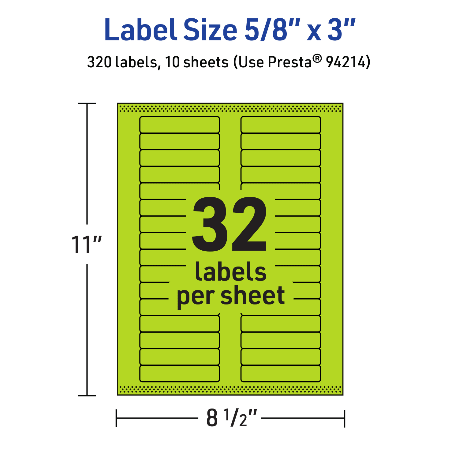 Avery Printable Labels With Sure Feed Technology, 94214-BGP10, Rectangle, 5/8in x 3in, Matte Bright Green, Pack of 320 - Image 6