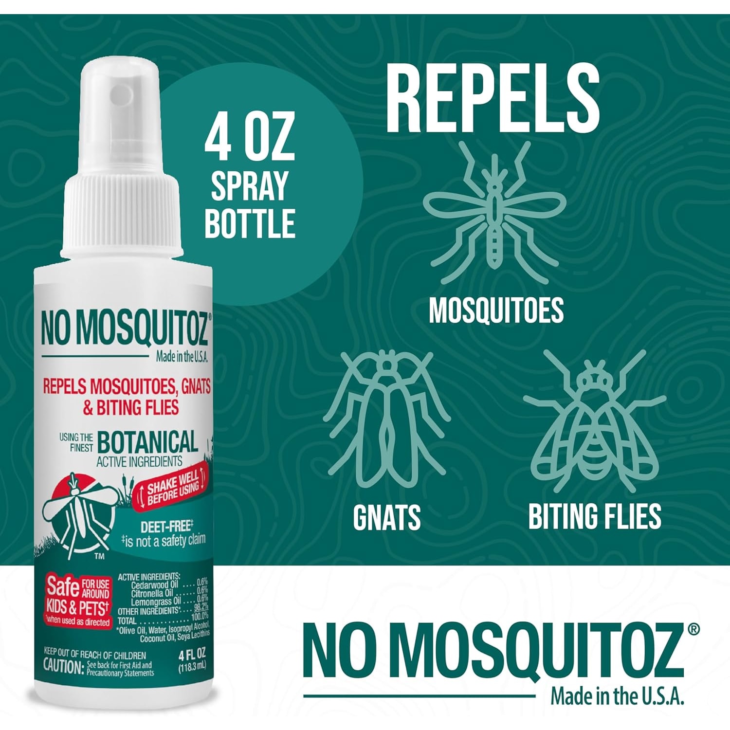 No Natz No Mosquitoz Botanical Insect Repellent, Woodsy Scent, 4 Oz - Image 4