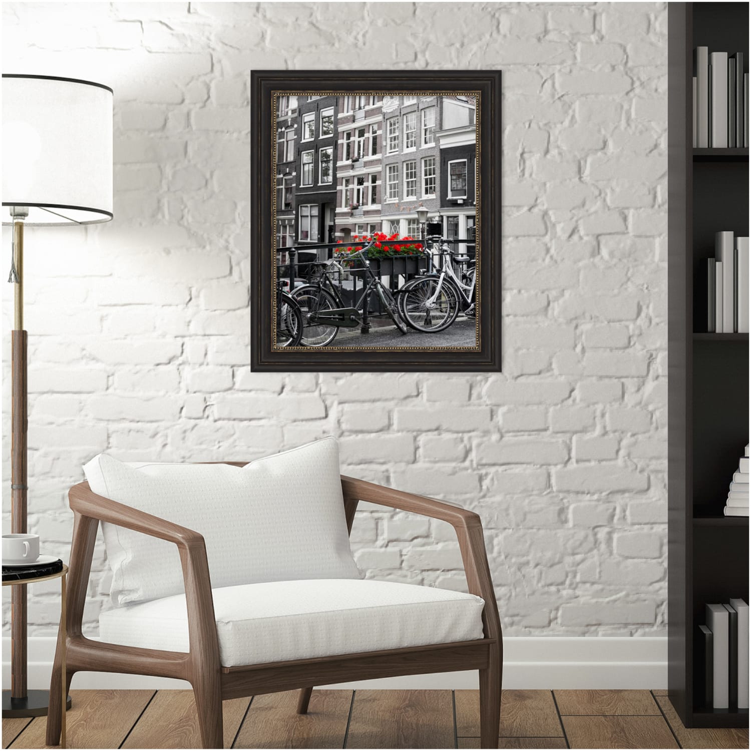 Amanti Art Narrow Picture Frame, 24in x 20in, Matted For 16in x 20in, Accent Bronze - Image 3