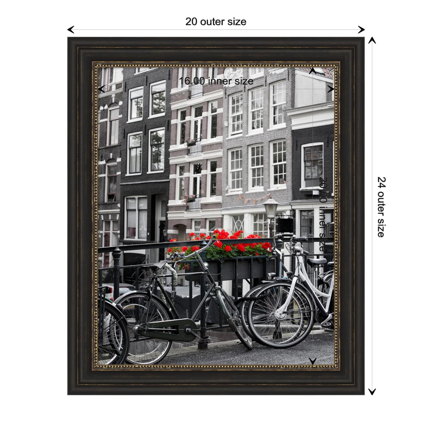Amanti Art Narrow Picture Frame, 24in x 20in, Matted For 16in x 20in, Accent Bronze - Image 6
