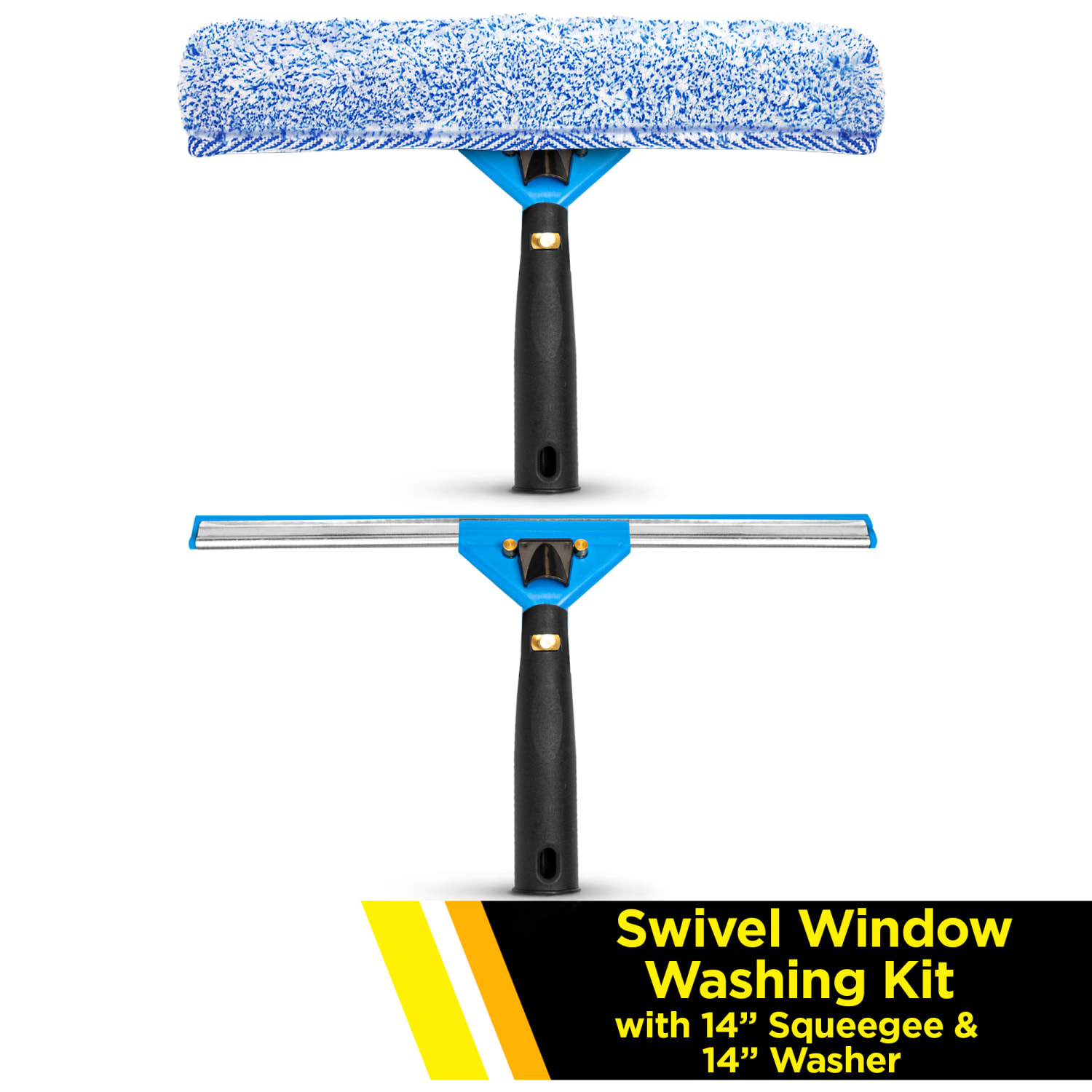 Gritt Commercial Swivel Window Washing Kit With Squeegee And Washer, 14in, Multicolor - Image 3
