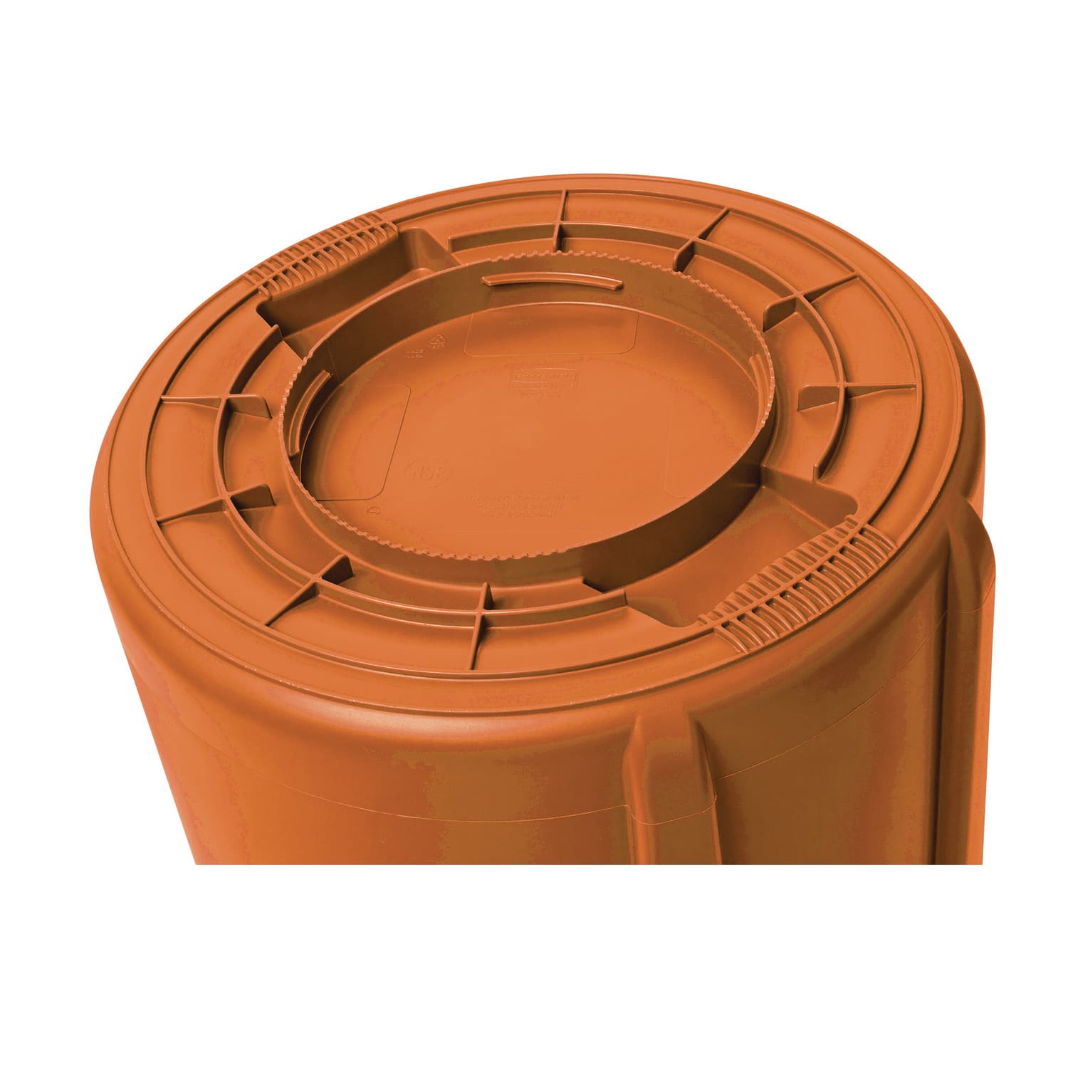 Rubbermaid Commercial Brute Round Container, 32 gal, Resin, Orange - Image 6