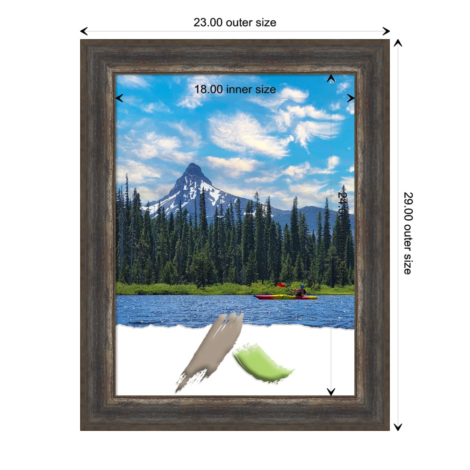 Amanti Art Alta Picture Frame, 23in x 29in, Opening Size 18in x 24in, Rustic Char - Image 5