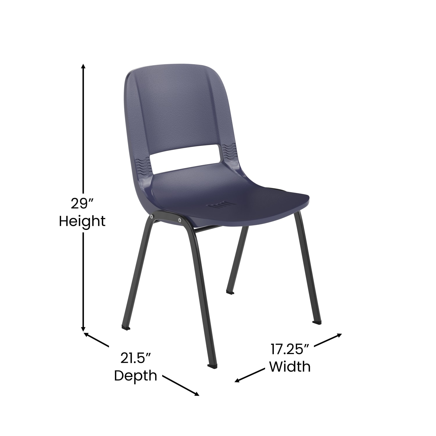 Flash Furniture HERCULES Series Ergonomic Stack Chair NavyBlack PopularChairscom
