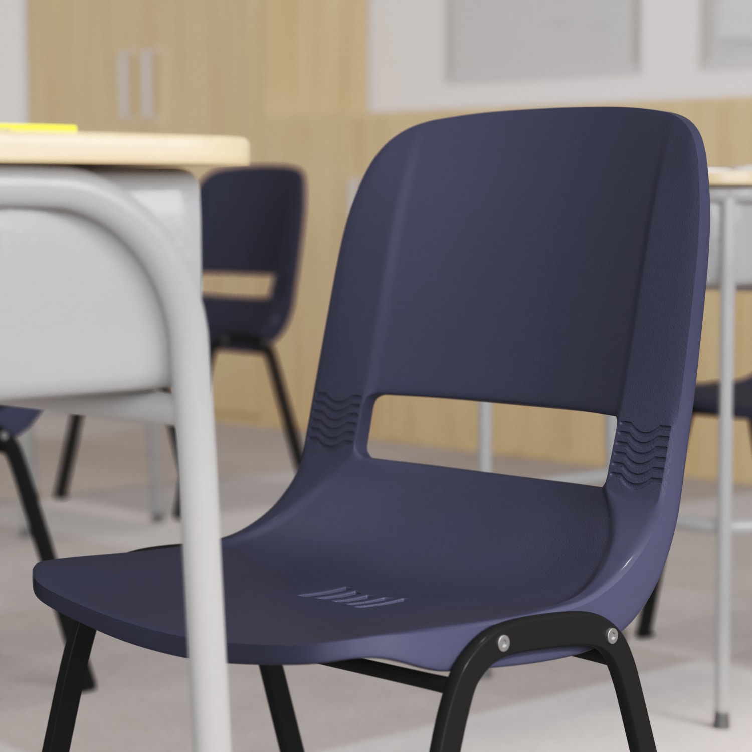 Flash Furniture HERCULES Series Ergonomic Stack Chair NavyBlack PopularChairscom