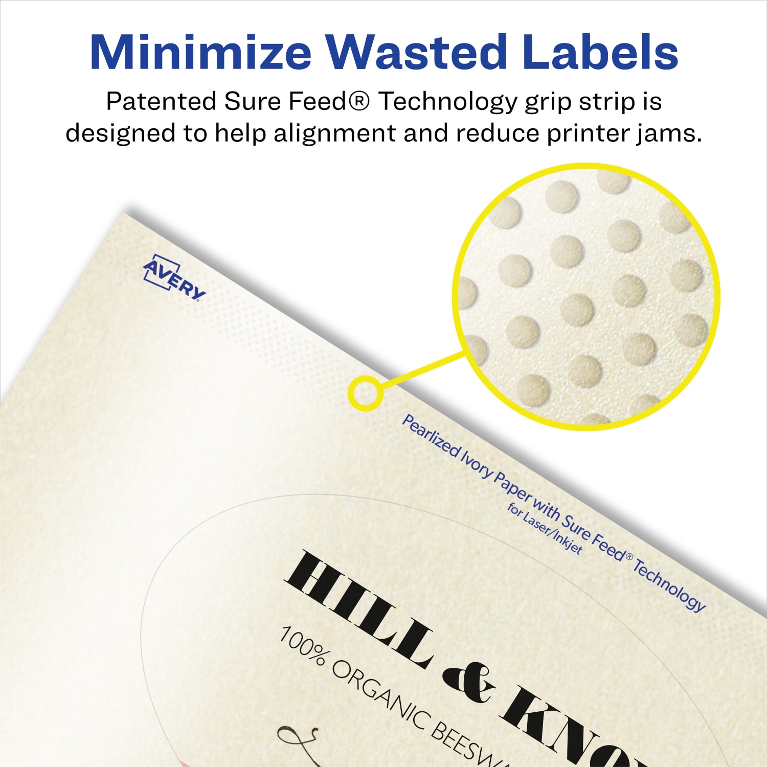 Avery Pearlized Permanent Labels With Sure Feed, 94052-PIP10, Oval, 3in x 5in, Ivory, Pack Of 30 Labels - Image 5