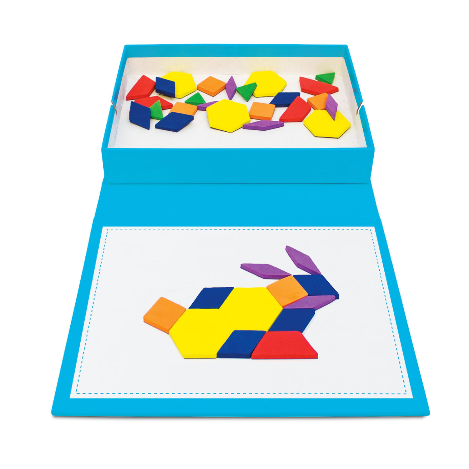 Junior Learning Rainbow Pattern Blocks, Magnetic, Assorted Colors, 100 Pieces - Image 4