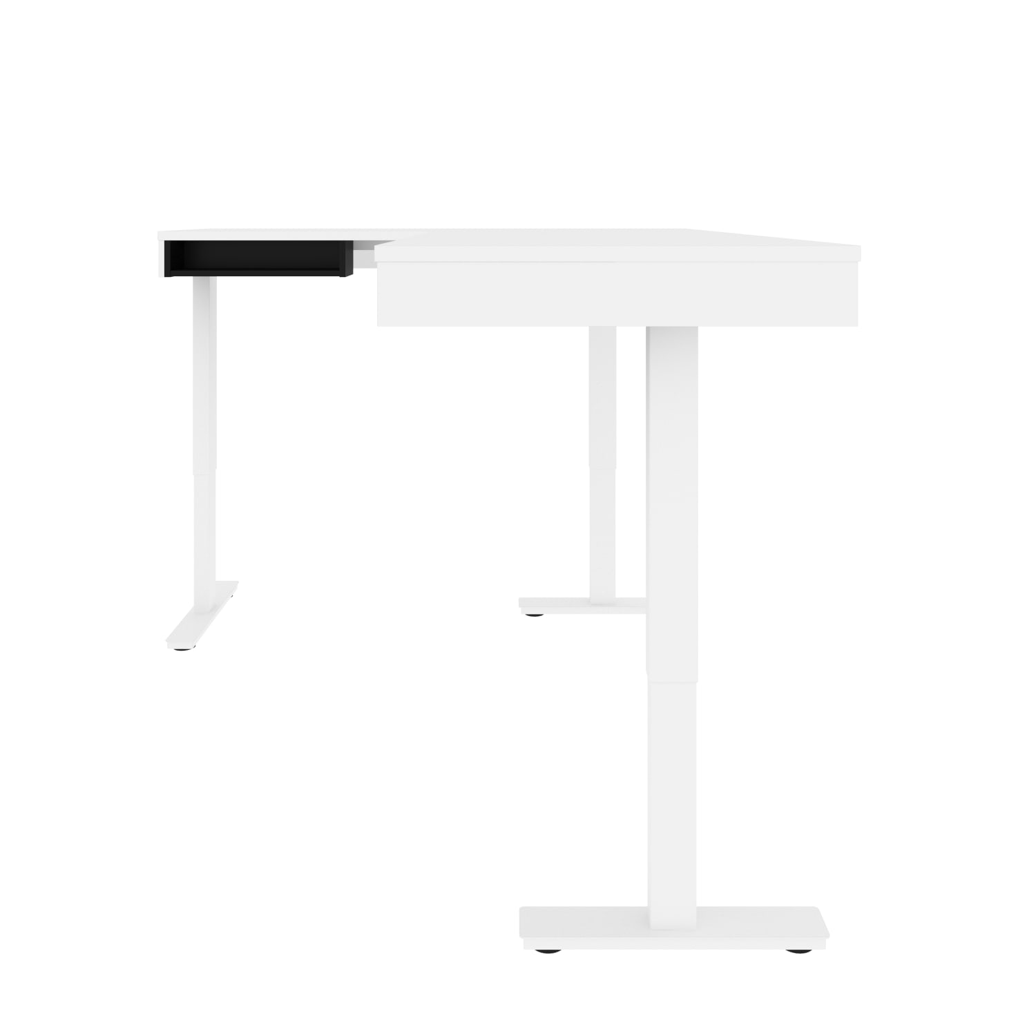 Bestar Pro-Vega 72inW L-Shaped Standing Corner Desk, White/Black - Image 6