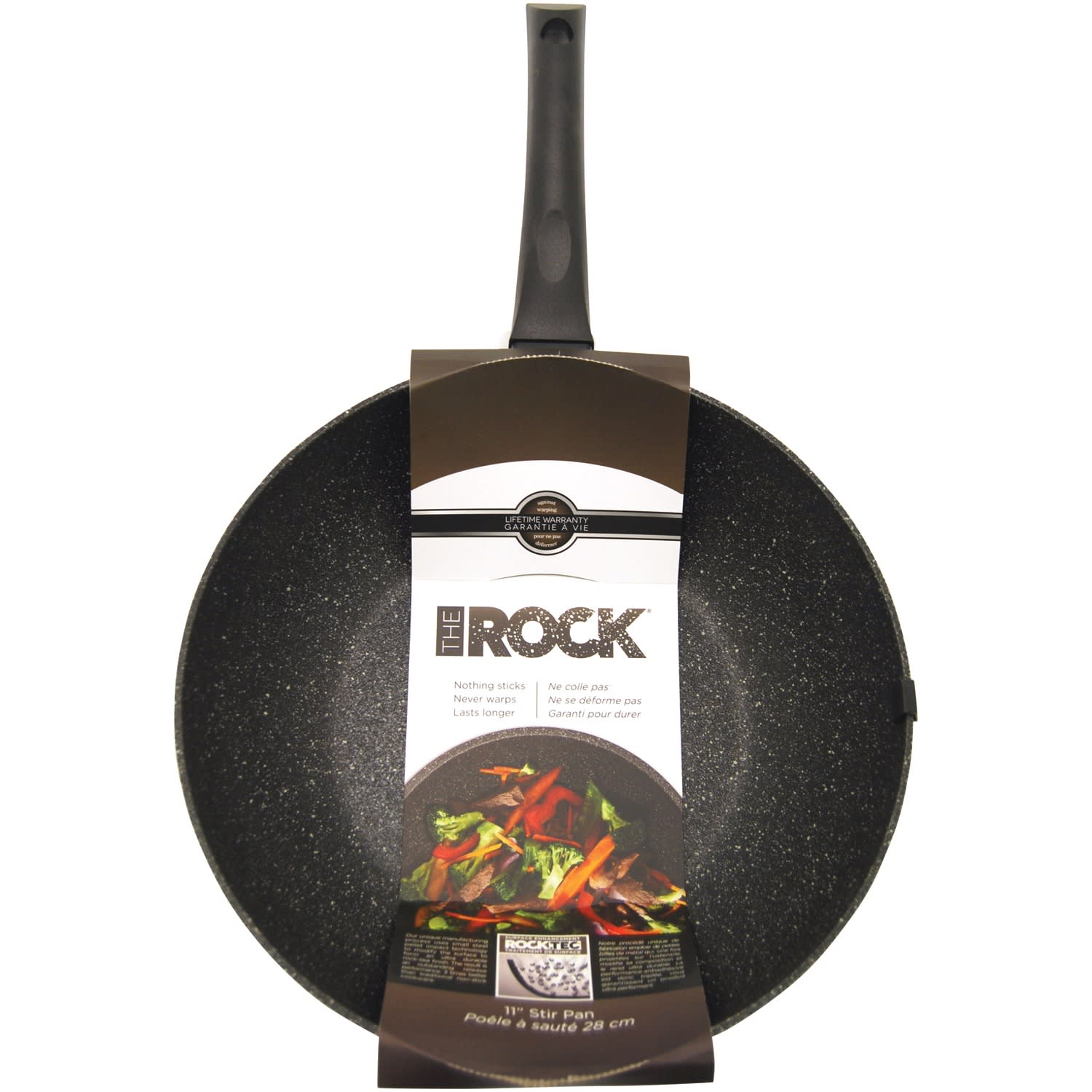 THE ROCK by Starfrit Aluminum Nonstick Stir Fry Pan, 10in, Black - Image 3