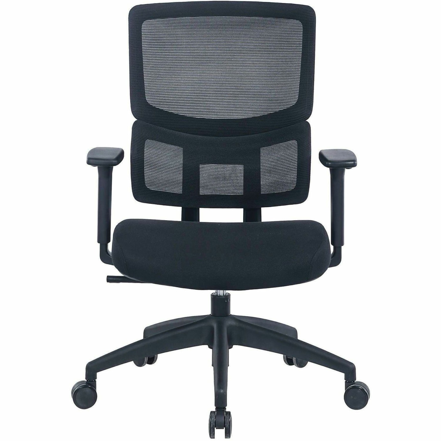Lorell Ripley Mid Mesh-Back Chair with Articulating Lumbar Support - Mid Back - Black - Fabric, Mesh - 1 Each - Image 3