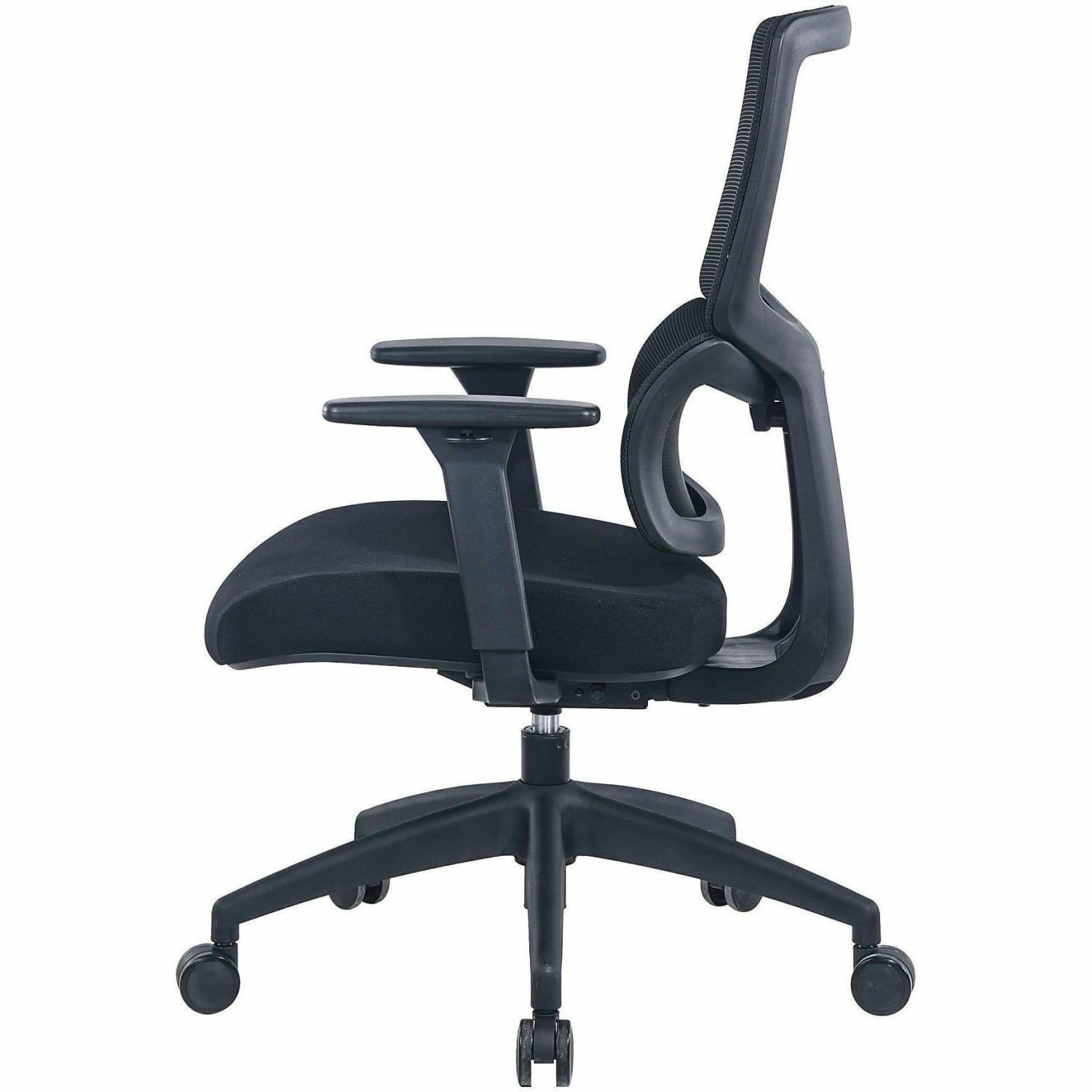 Lorell Ripley Mid Mesh-Back Chair with Articulating Lumbar Support - Mid Back - Black - Fabric, Mesh - 1 Each - Image 5