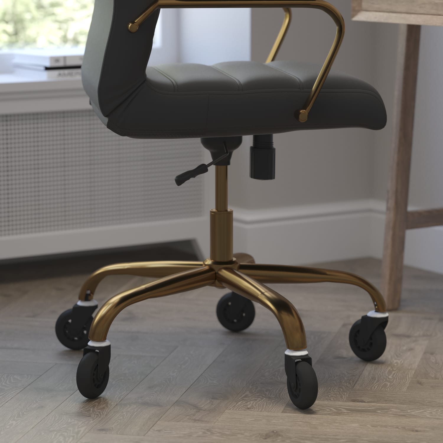 Flash Furniture Whitney Ergonomic Faux Leather High Back Executive Swivel Office Chair BlackGold PopularChairscom